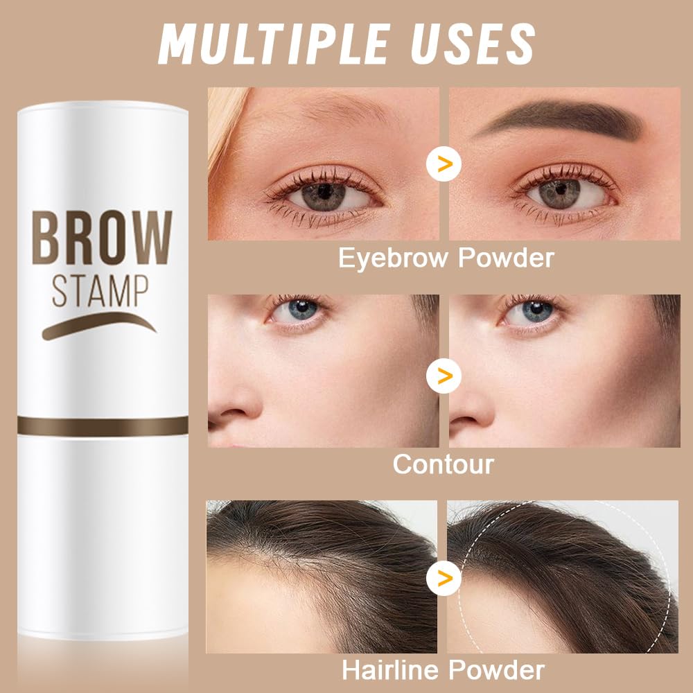 Eyebrow Stamp Stencil Set, Eyebrow Stencils Shaping Kit, Long-Lasting Eyebrow Shaper for Women Girl, Cruelty-Free plantillas para la cejas (Dark Brown)
