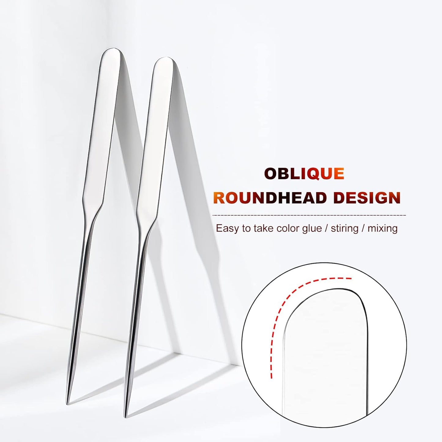 Professional Stainless Steel Makeup Palettes Makeup Spatula set, Makeup Spatula makeup palette Makeup Art Tool For Nail Art Eye Shadow Eyelash Makeup Pigment Blending, with Makeup Powder Puff 2pcs