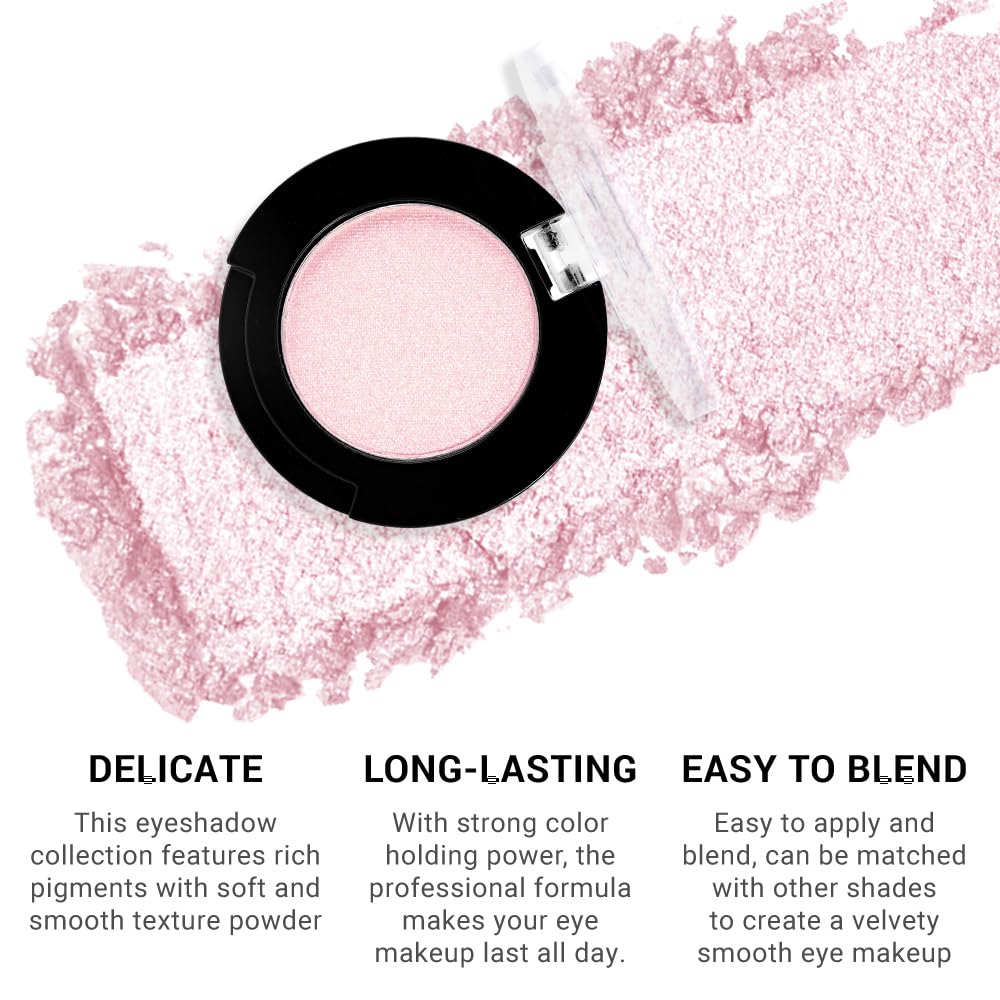 Monochrome Glitter Eyeshadow Makeup Palette, Highly Pigmented Rose Gold Eyeshadow Palette, Shimmer Pressed Powder Eye shadow Makeup, Single Vegan Eye Shadow, Daily Evening Women Girls Eyeshadow Gift6#