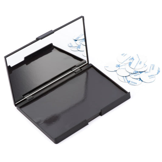 Empty Magnetic Plastic Eyeshadow Makeup Palette with 15Pcs Adhesive Empty Palette Metal Stickers for Eyeshadow Lipstick Blush Powder