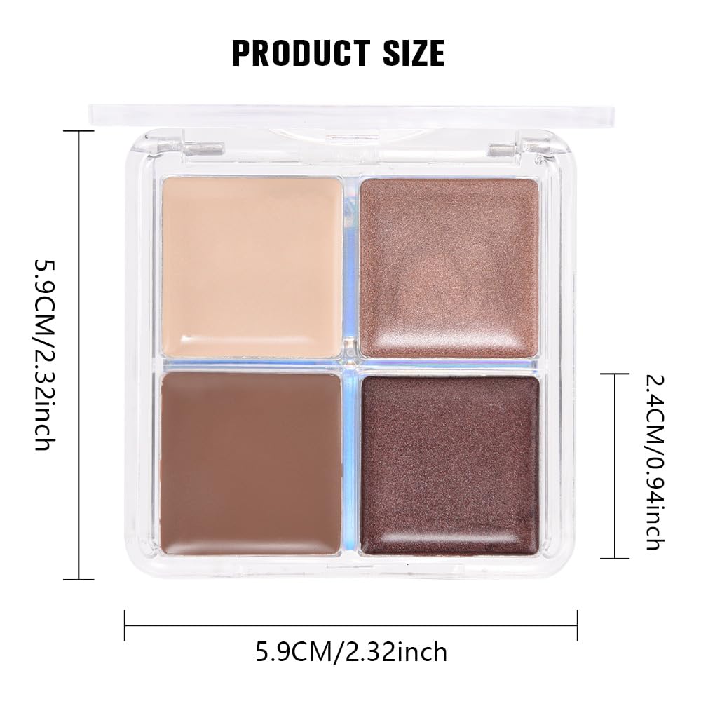 evpct Cream Eye Shadow Palette Makeup for Older Women, Beige Nude Antique Rose Cocoa Brown Taupe Mauve Metallic Shimmer Glitter Matte Eyeshadow Quad Palette Creme Eye Brightener Makeup, Smudge Proof