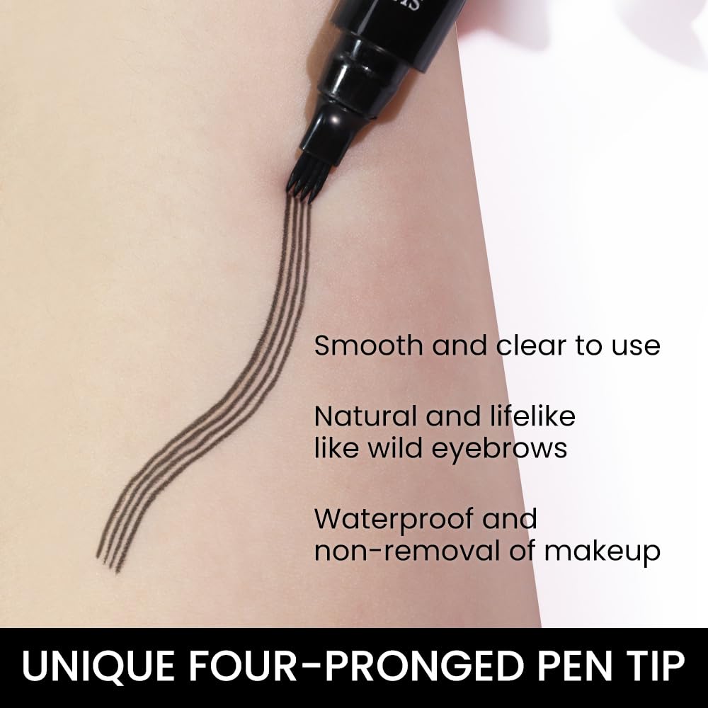 Eyebrow Ink Pencil by Brow Stylist -Micro 4 Point Brow Pen Lift & Snatch Eyebrow Pen Kits,Long-Lasting Waterproof Natural Eyebrow Hair (B-1Pc 05# Black)