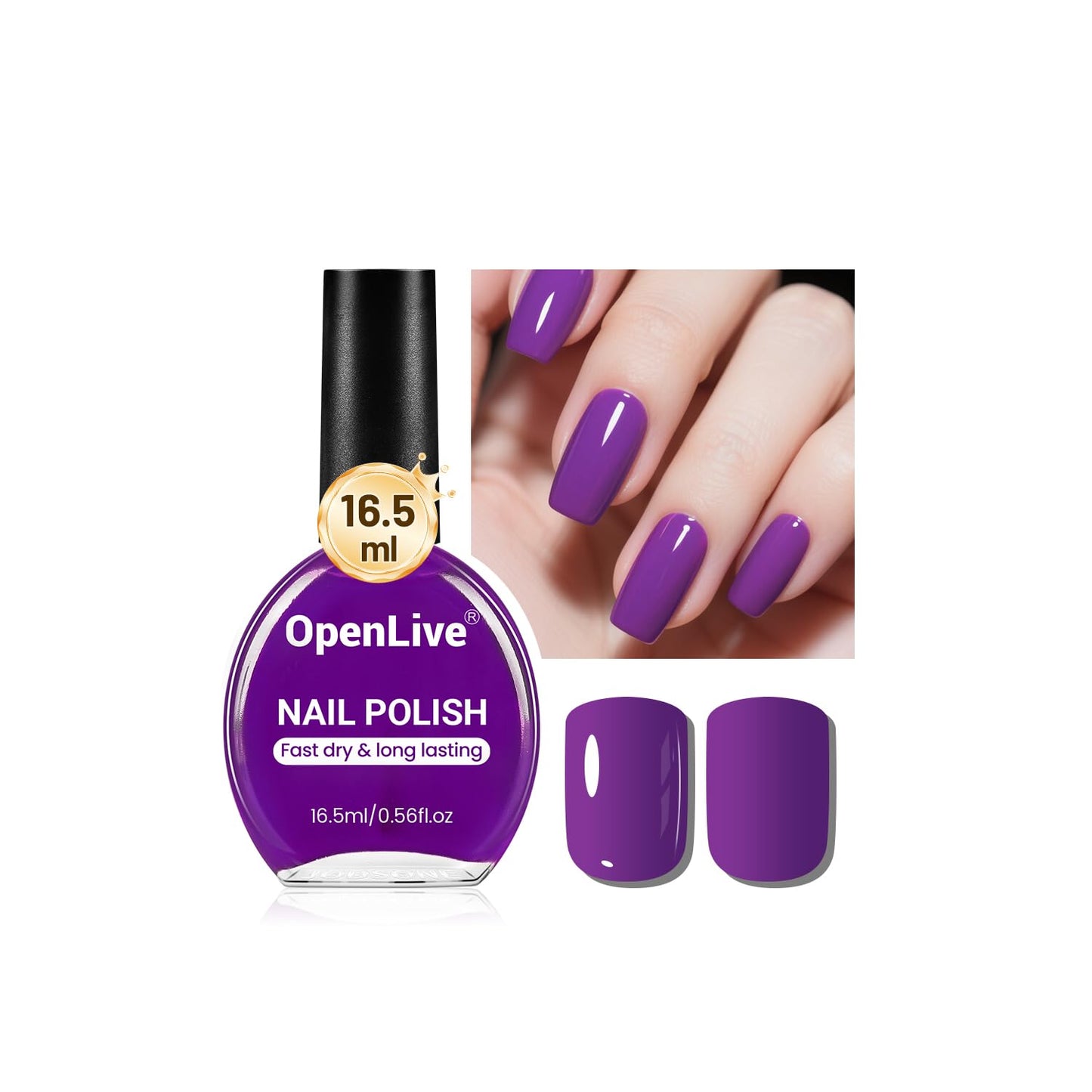 16.5ml Purple Nail Polish Large Volume Quick Drying Nail Polish, Fast Drying and Long Lasting Color Nail Art DIY Home Manicure Gift for Women