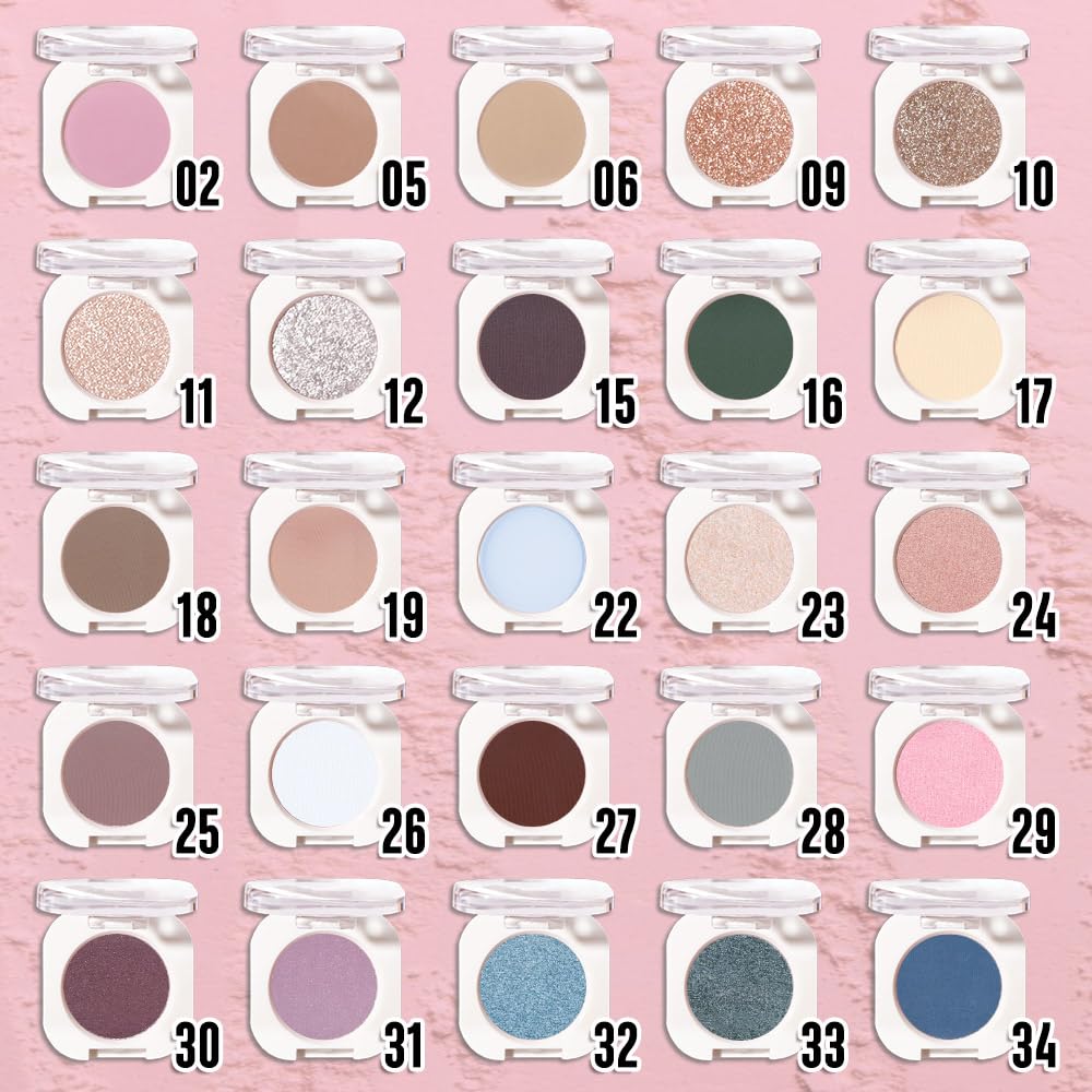 Nude Pink Matte Eyeshadow Palette for Women, Single Monochrome Eye Shadow Makeup, Shiny Pressed Powder, Blendable Natural sombras para ojos, Holographic,Vegan,Travel -19