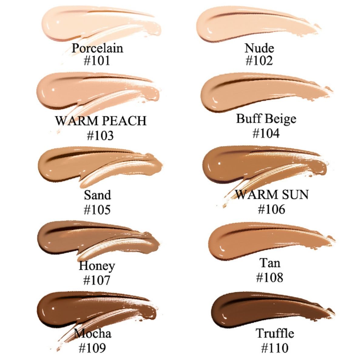 2 Pack PHOERA Foundation, Long-Lasting Waterproof Oil Control Concealer Flawless Soft Matte Liquid Foundation.106 - Warm Sun