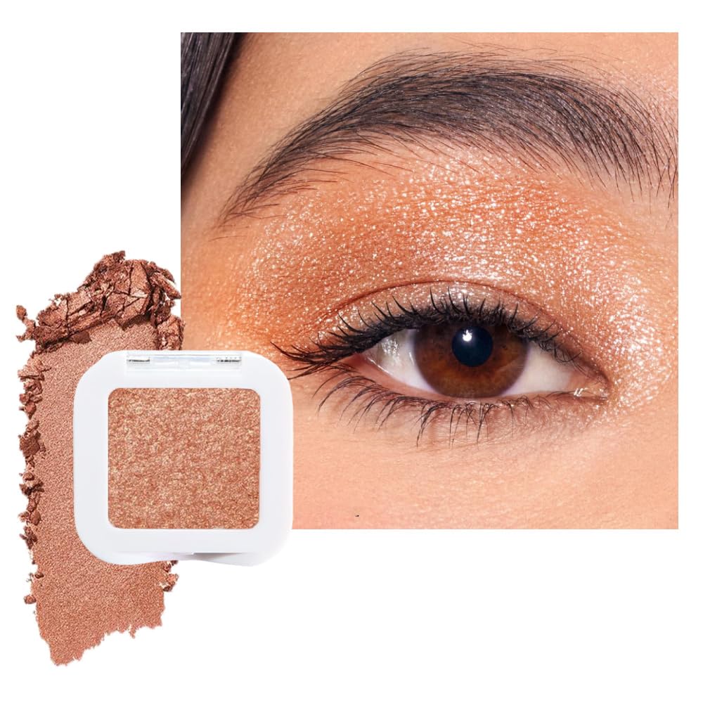 Glittler Single Eye Shadow Palette Makeup, Champagne Gold Sparkle Shimmer Monochrome Eyeshadow For Old Women, Pigmented Waterproof Sombras Para Ojos, Vegan, Talc, Paraben & Cruelty Free, 01