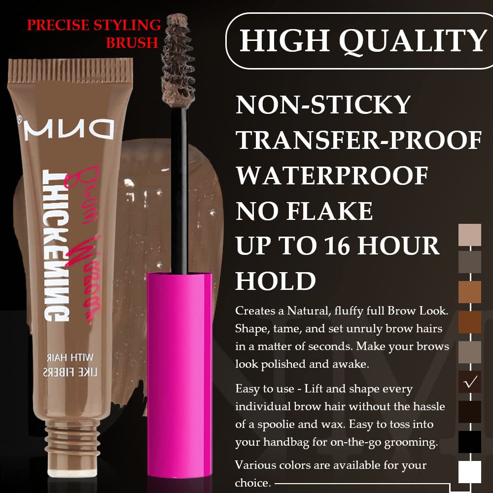 Kaely Thickening Brow Mascara,Tinted Eyebrow Gel Waterproof,Eyebrow Color Makeup,Brow Fast Sculpt,Vegan,Cruelty Free,maquillaje gel para cejas a prueba de agua,06 Brunette