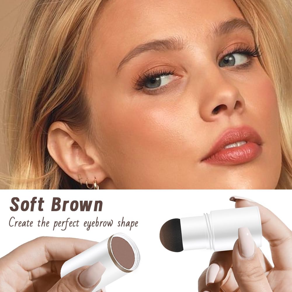 Eyebrow Stamp Stencil Set,Soft Brown Eyebrow Stencils Shaping Kit, Long-Lasting Eyebrow Shaper for Women Girl, Cruelty-Free plantillas para la cejas