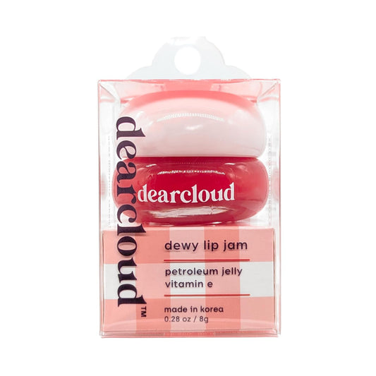 dearcloud Dewy Lip Jam – Hydrating Lip Balm & Gloss with Vitamin E, Korean Skincare (Deep Cherry)