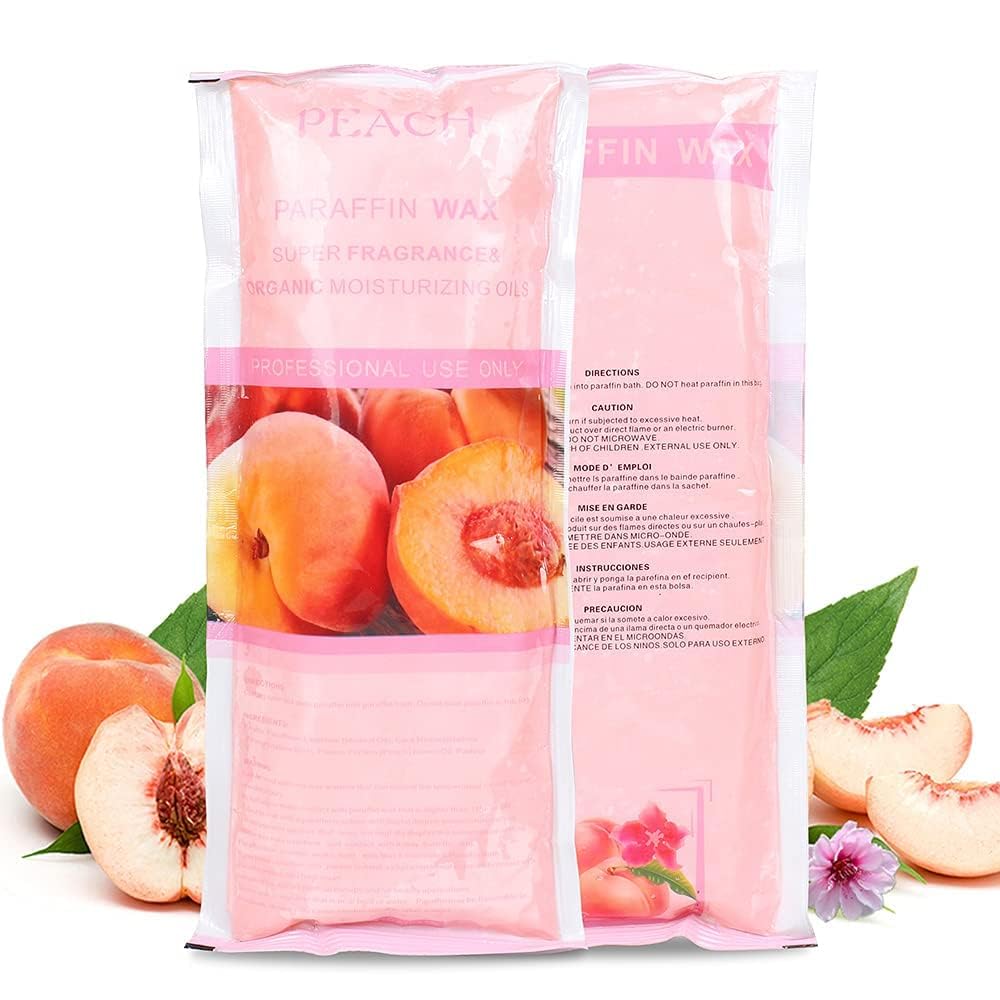 Toyar Paraffin Wax Refills, 12 Pack Peach Scented Paraffin Wax Beads Blocks for Paraffin Bath, Paraffin Wax Machine Refills for Hand Feet Dry Skin,Rrelieves muscle fatigue, Hydration and nourish