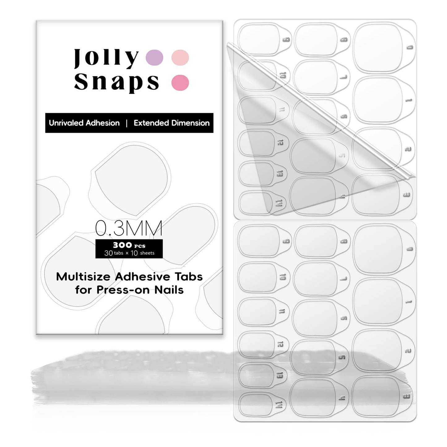 300PCS Nail Adhesive Tabs Extra Strong | 10 Sheets Nail Sticky Tabs for Press Ons | Ultra Thin, Waterproof & Easy to Use Press On Sticky Tabs for Nails