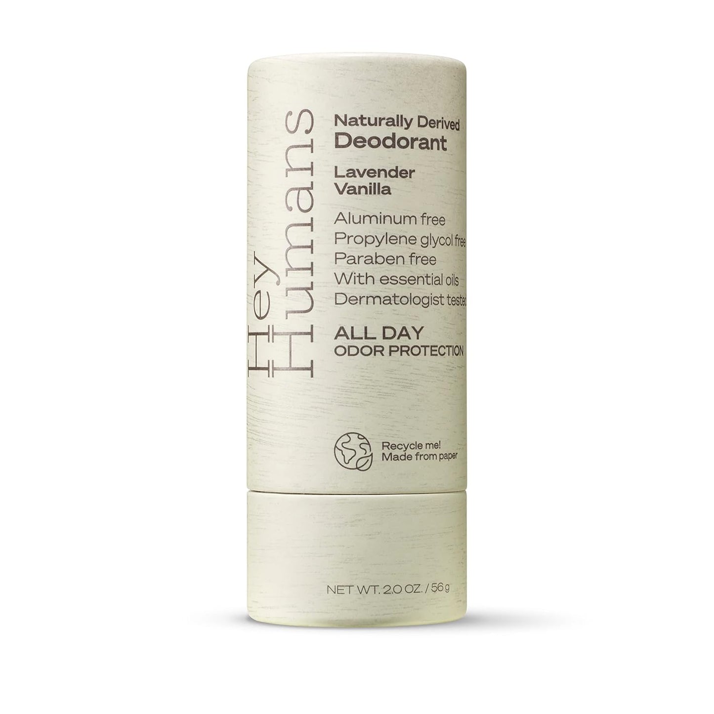 Hey Humans Deodorant, Aluminum Free Deodorant for Women and Men, Contains Naturally Derived Ingredients, All Day Odor Control, Refreshing Deodorant Essential Oils, Pack of 2, Lavender Vanilla