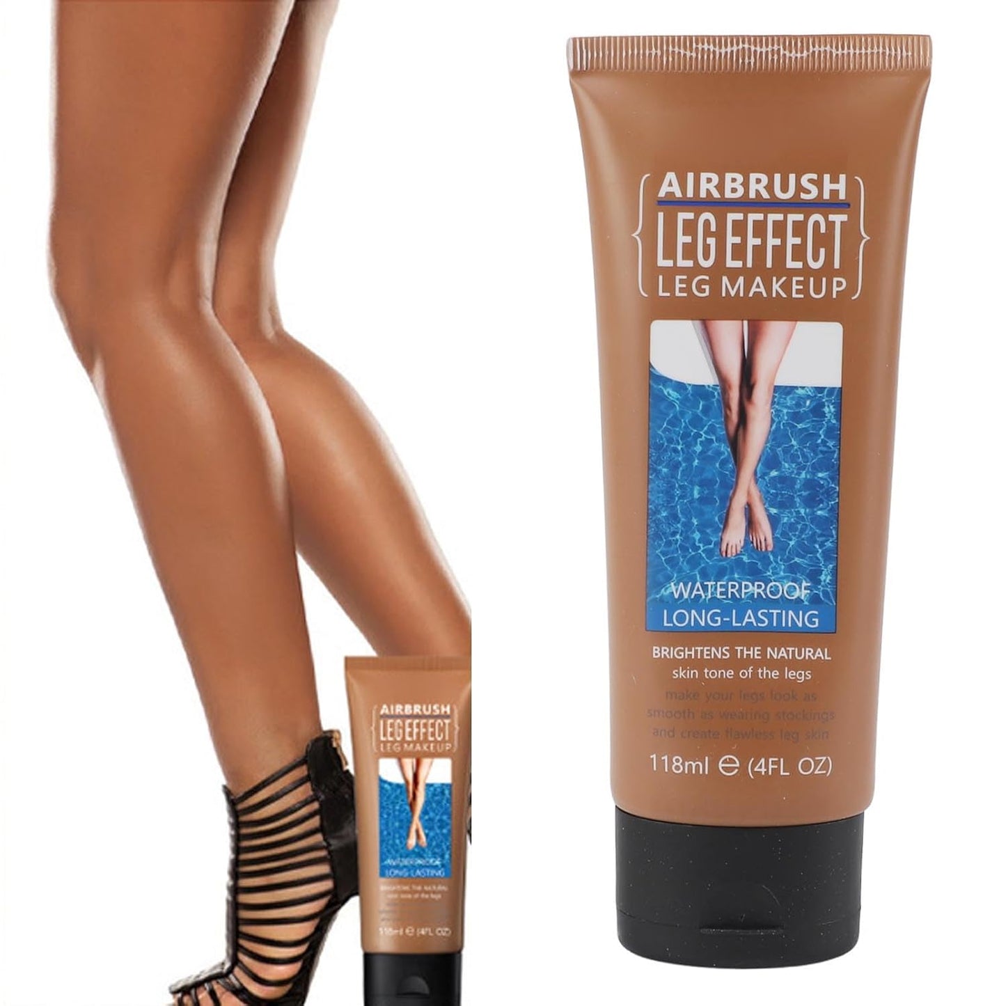 118ml Leg Makeup Lotion, Leg Body Makeup, Airbrush Legs, Body Makeup Waterproof Long Lasting Full Coverage Lightweight Leg Body Cosmetic for Wedding (3#)