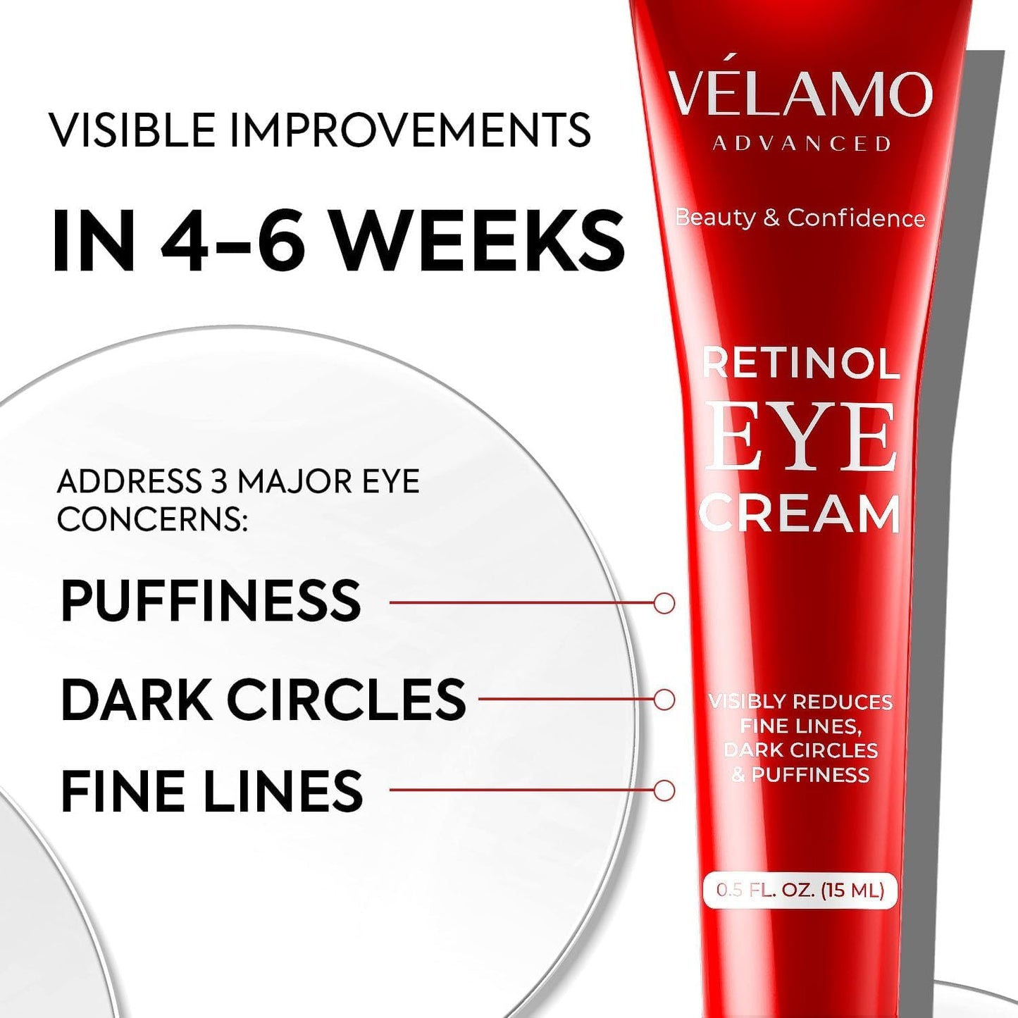 Rapid Reduction Retinol Eye Cream: Under Eye Cream Instantly Reduces Wrinkles Fine Lines Under Eye Bags Puffiness Dark Circles Crow's Feet - Rapid Face Lifting Tightening Firming 1 OZ/15G