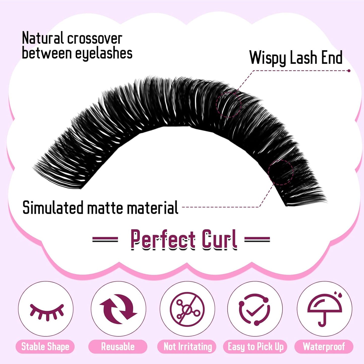 WENDY DIY D Curl Lash Clusters Book 468 Pcs Natural Look Individual Cluster Lashes Book Wispy-lashes Soft,100D+200D,28,10-18 mixed