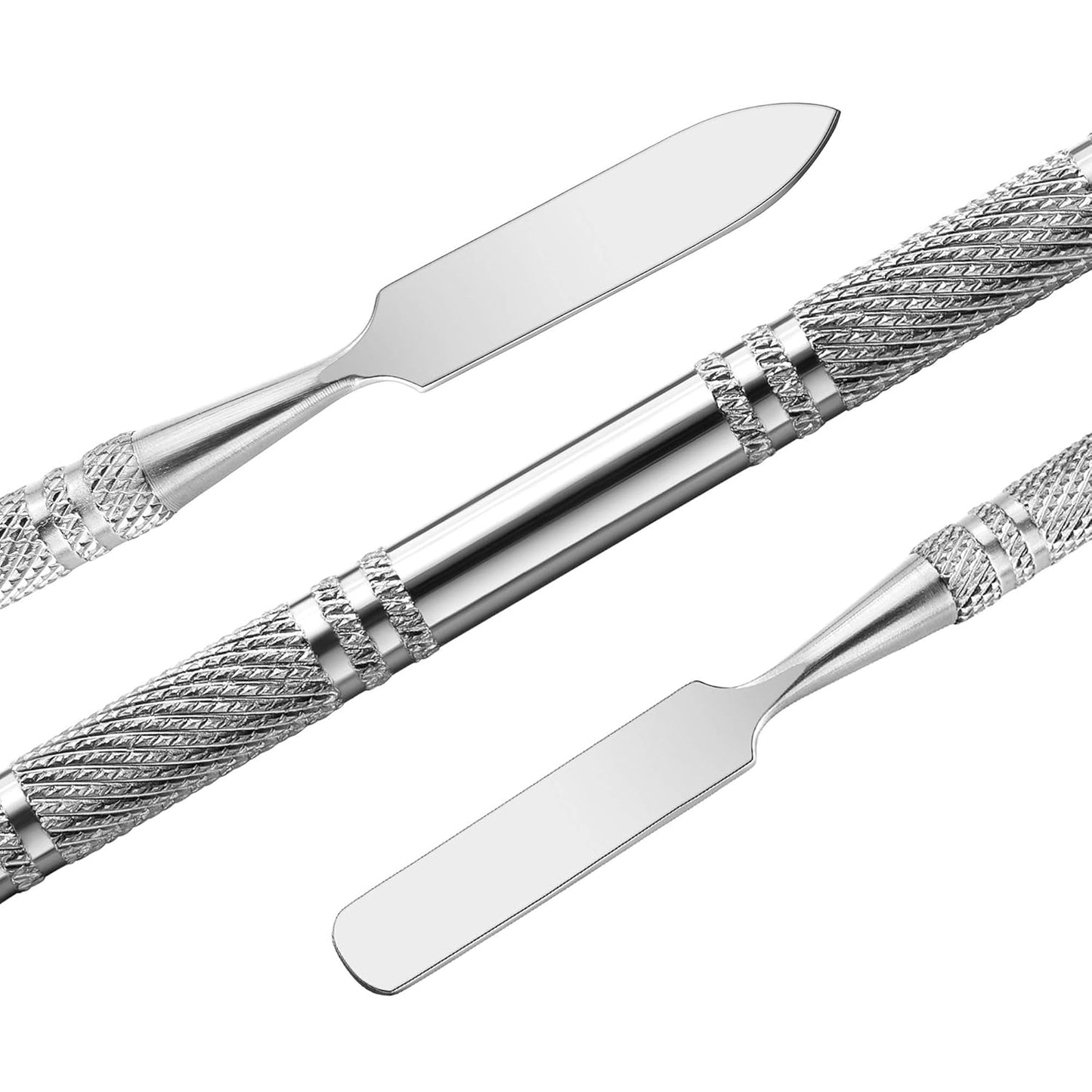 5Pcs Makeup Spatula tool metal Set Professional Beauty Stainless Steel Cosmetics Mixer Long Metal Spatula Depotting Mixing Tool (#2)