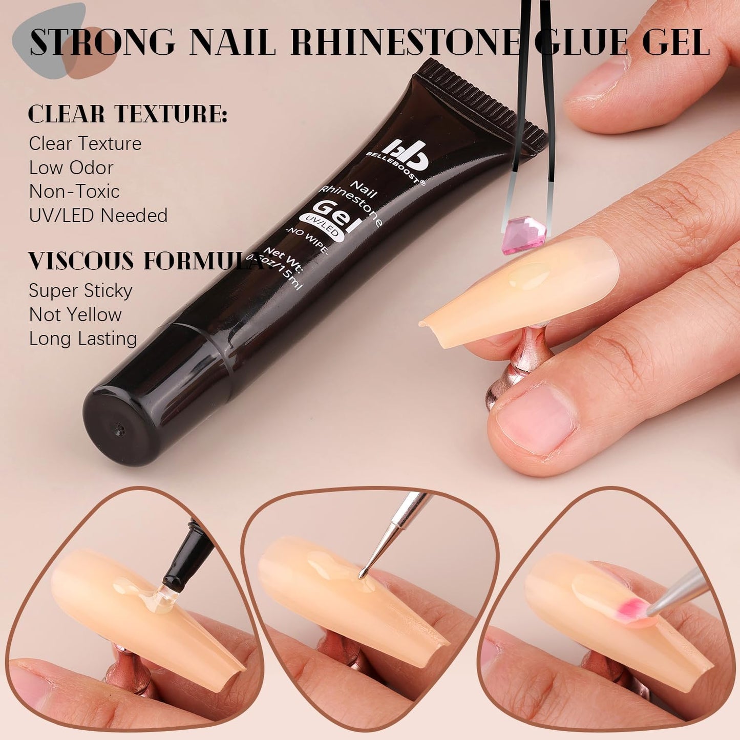 2060Pcs Pink Glass Nail Rhinestones 60Pcs Multi Shapes Flatback Nail Gems + 2000Pcs 1.5-4mm Round Crystal with Rhinestones Glue Gel, Manicure Nail Charms Diamond Gemstones for Nail Art