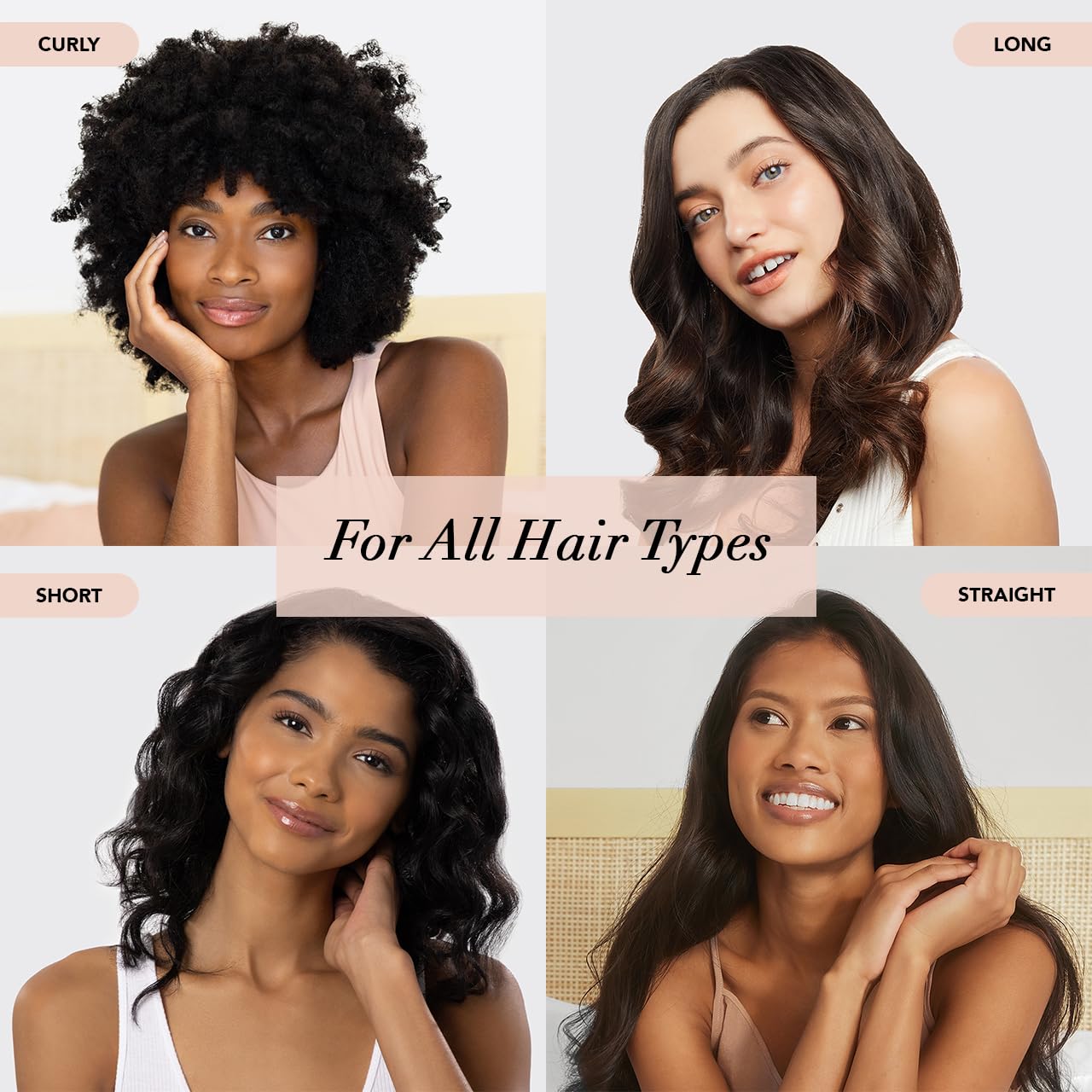 Kitsch Satin Heatless Hair Curler Styling 5pc Gift Set - Satin Heatless Hair Curler w/ 2 Scrunchies, Ceramic Thermal Roller & Claw Clip, Gifts for Women, Hair Roller Styling & Accessories- Champagne