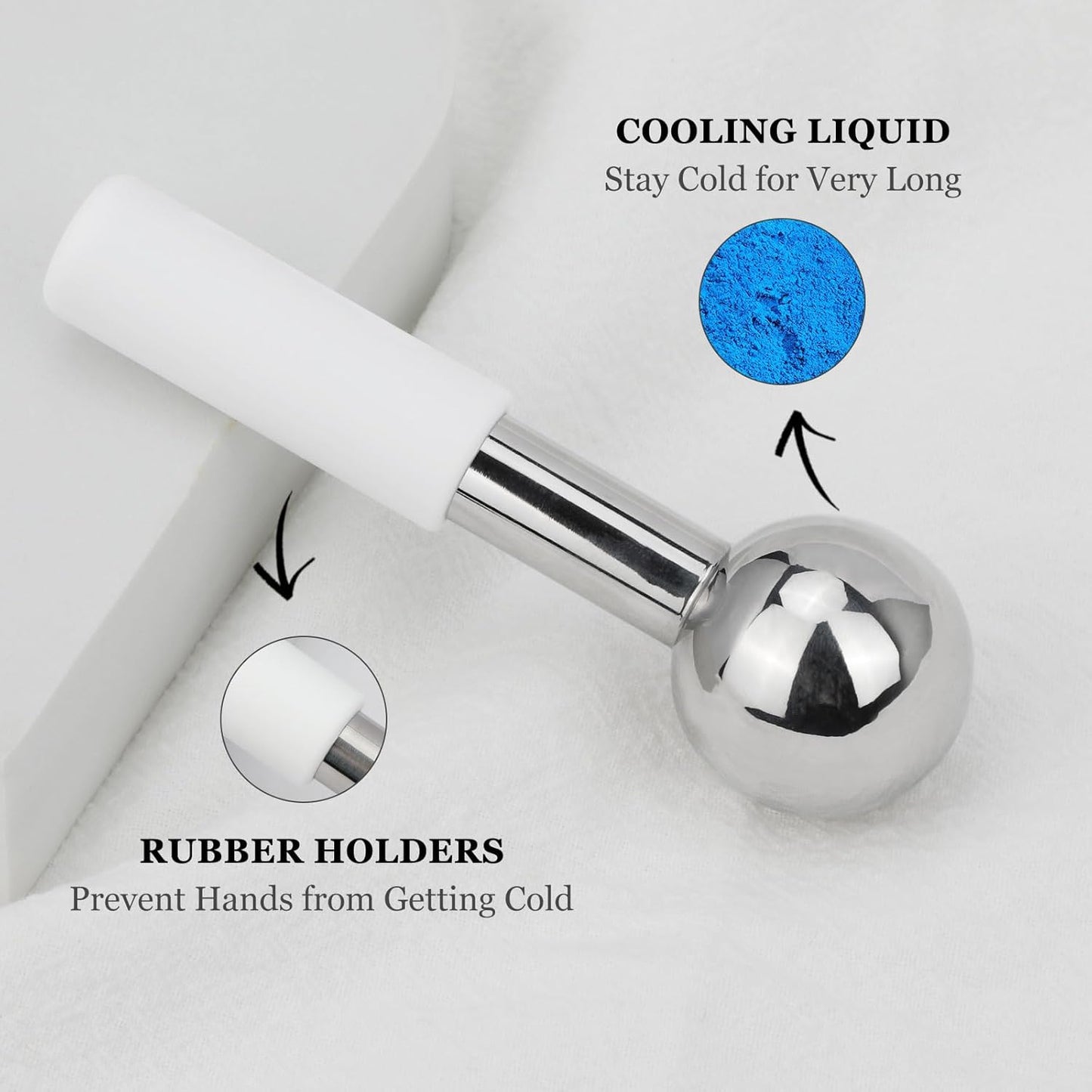 Ice Globes for Face & Eyes - Unbreakless Stainless Steel Cryo Sticks Facial Massage Tools Cold Therapy Cooling Globes to Reduce Puffiness, Wrinkles, Dark Circles Spa & Esthetician Supplies