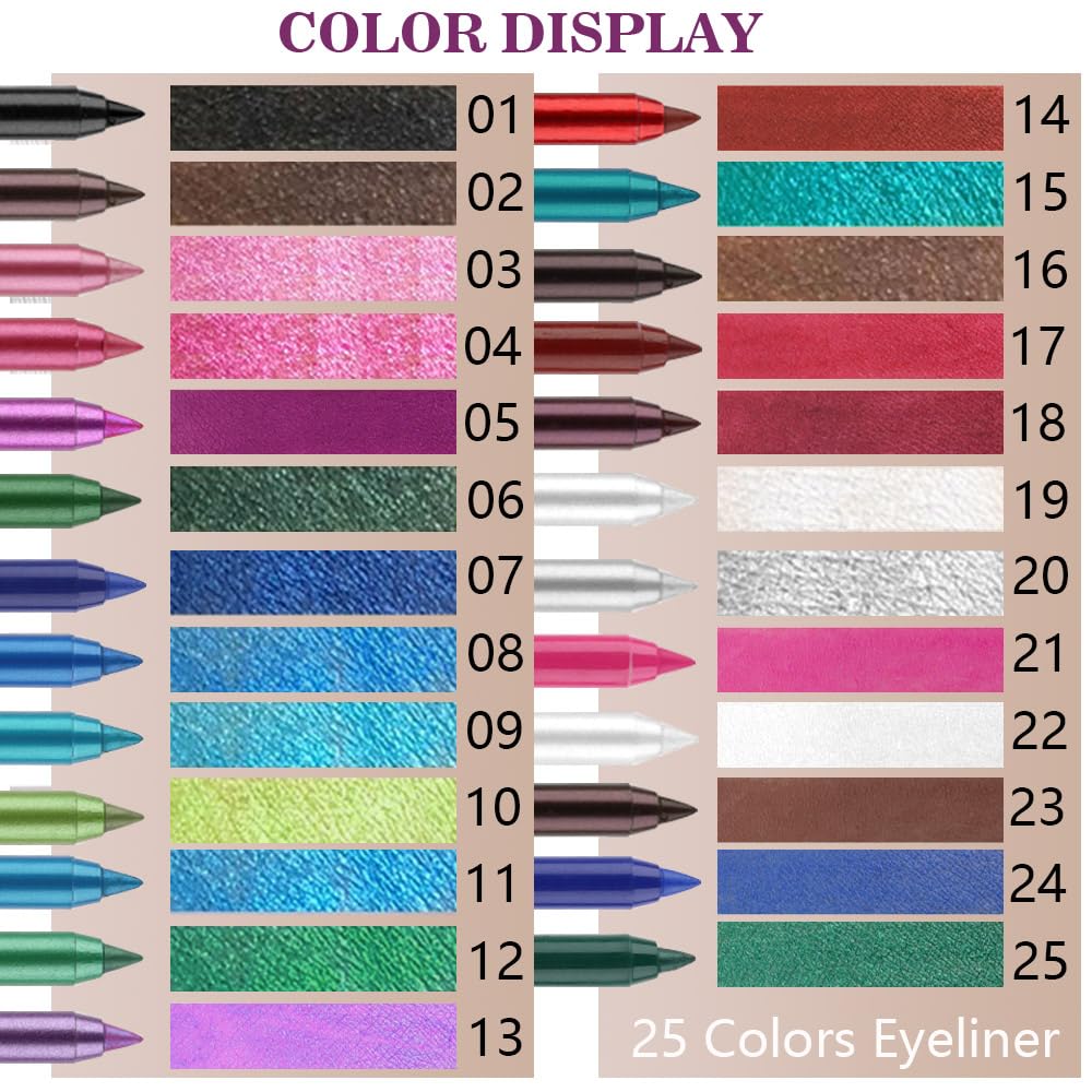 evpct Purple Eyeliner Pencils for Eyes, Grape Lavender Purple Colored Eye Liner Pencil Makeup Waterproof Smudge Proof, Colored Gel Waterline Eyeliner Liquid, Face Eye Paint Stick Halloween Makeup 05