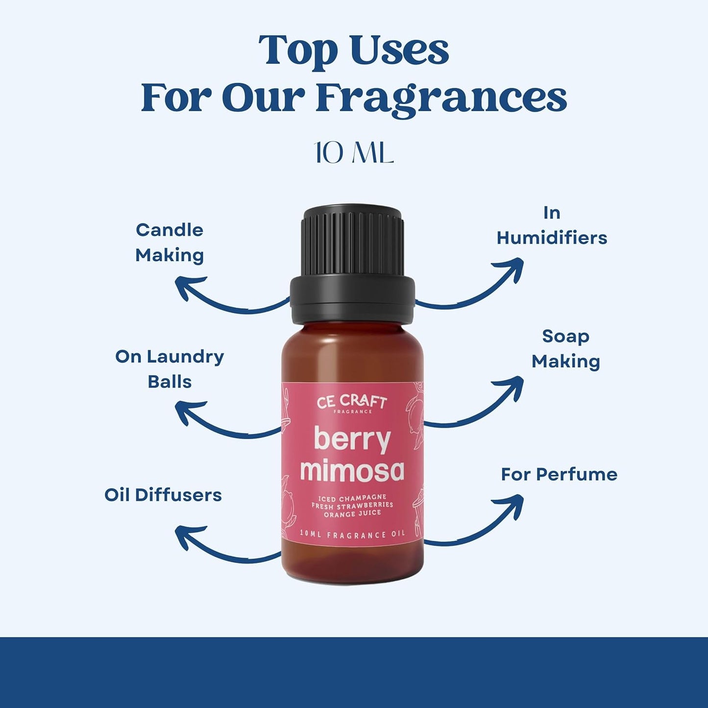 CANDECraftCo Premium Fragrance Oil – Diffuser Oils Fragrances Scented for Home, Candle Soap Making Supplies, Aromatherapy Blends for House (0.34 Fl Oz) (2-Pack, Sparkling Champagne)