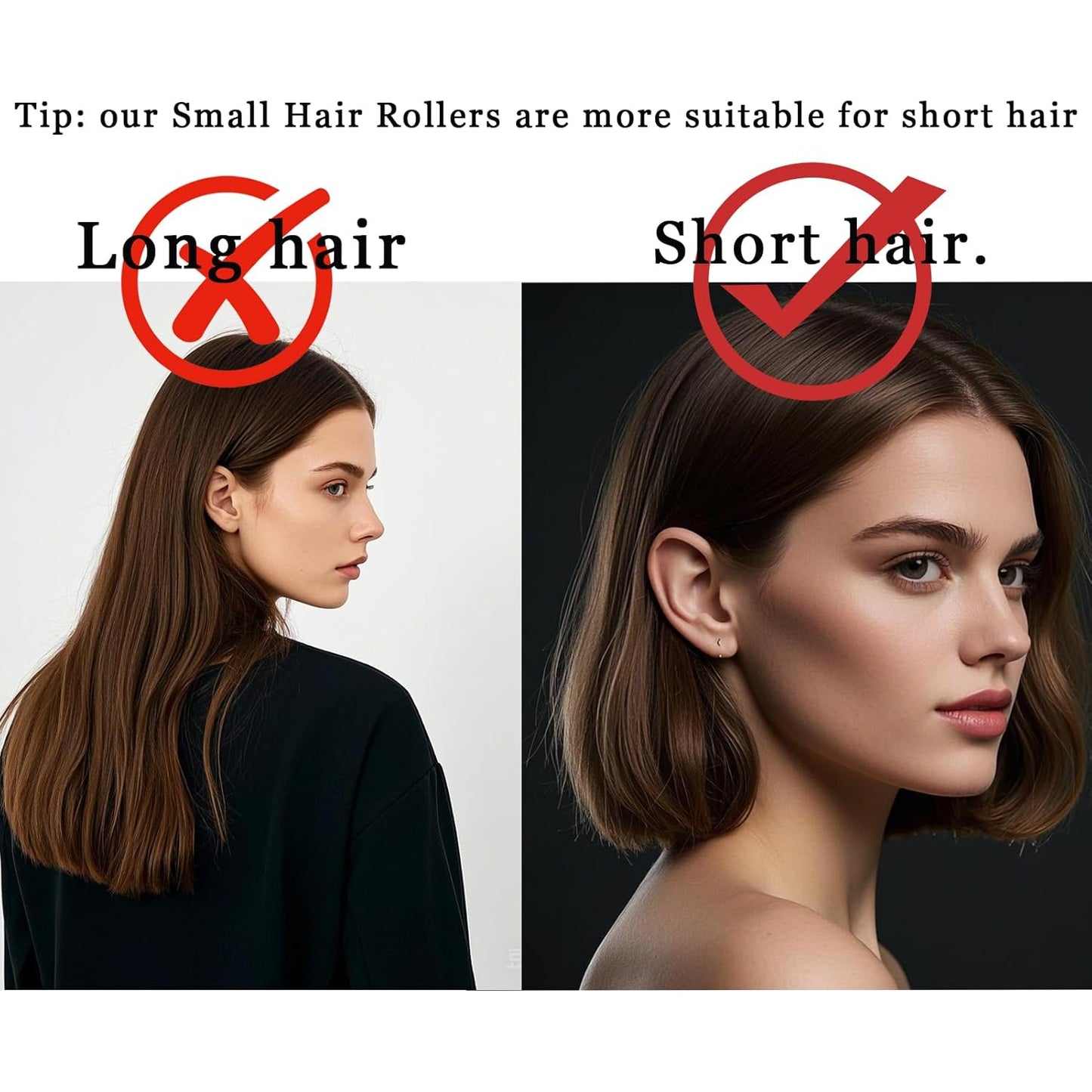 28PCS Self Grip Small Hair Rollers Set, 0.6in Plastic No Heat Roller Hair Curlers with Comb Heatless Clips for Short Fine Thin Hair(Purple)