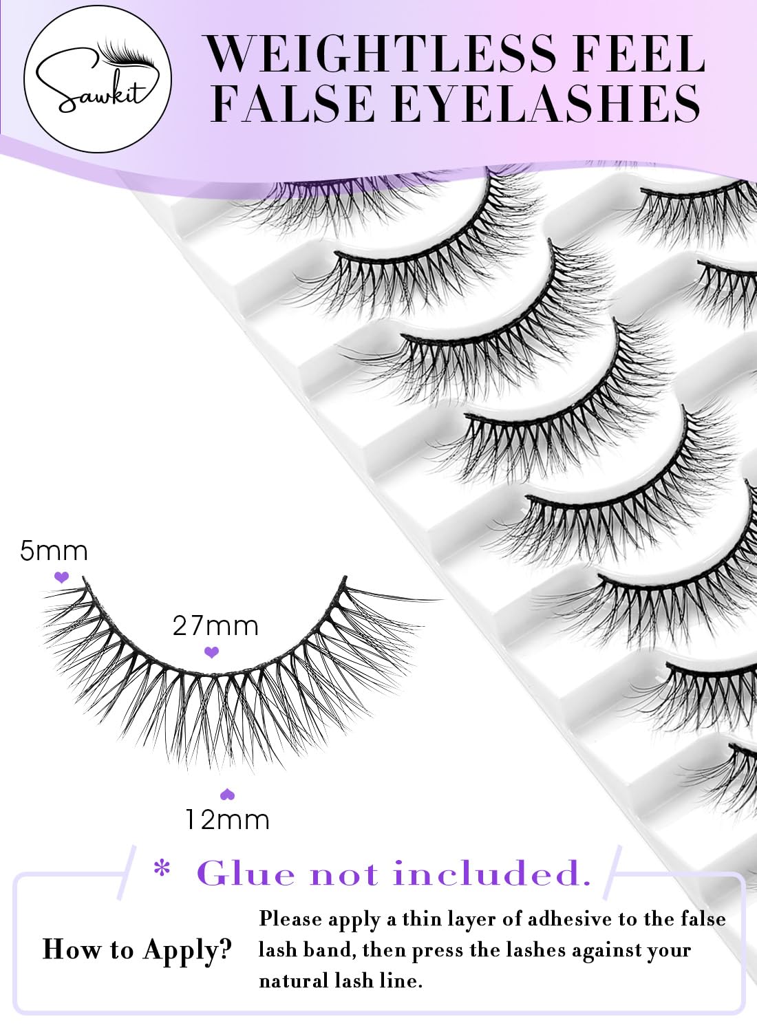 Classic Lash Extensions – 10-12mm – Fake Eyelashes – Luxurious Natural Mink Lashes Eyelash Extensions – Comfortable and Easy to Apply – High-End Fiber Lashes for Superior Volume