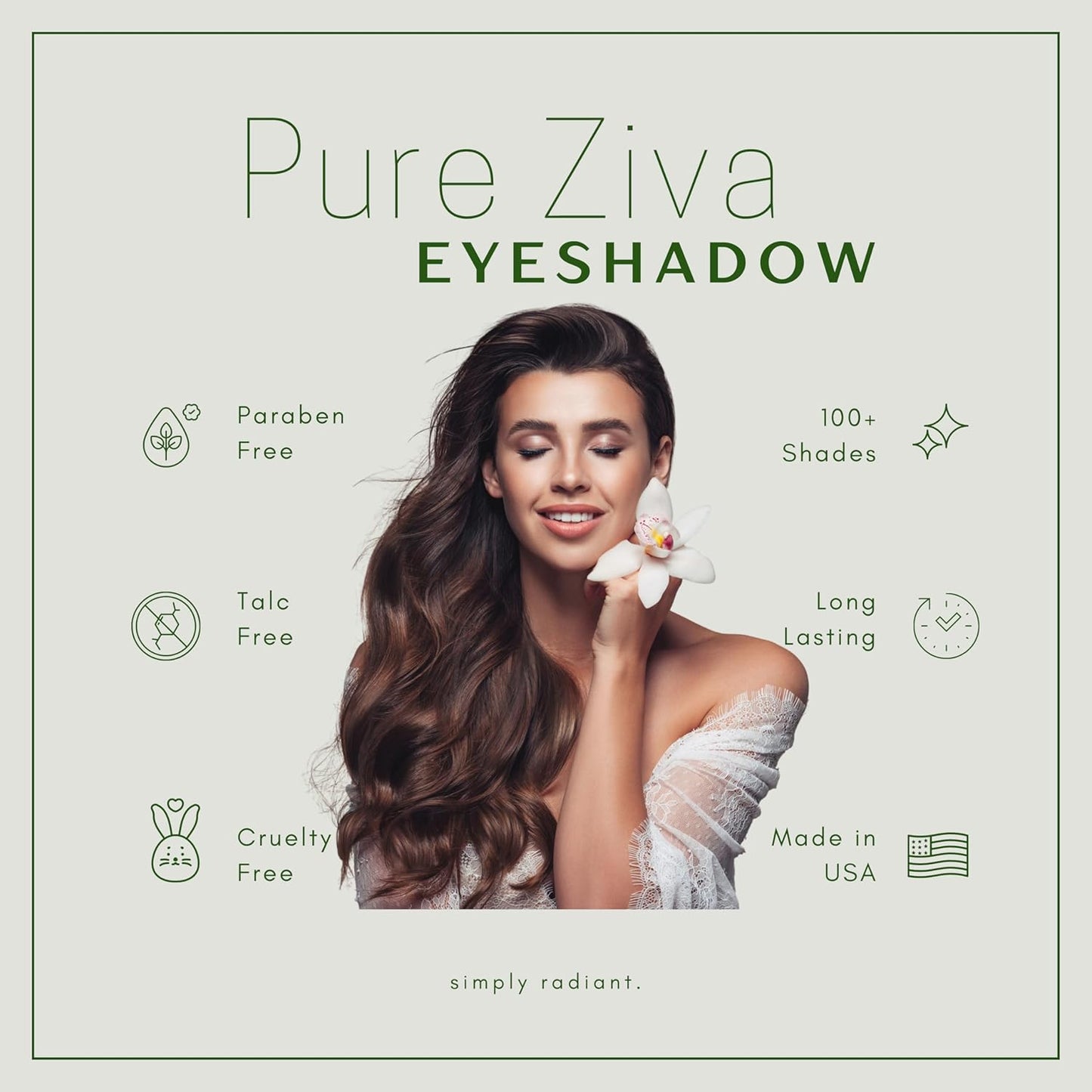 Off White, Matte Light Lavender, and Matte Deep Purple Vegan Eyeshadow Trio Palette; Talc, Paraben & Cruelty Free