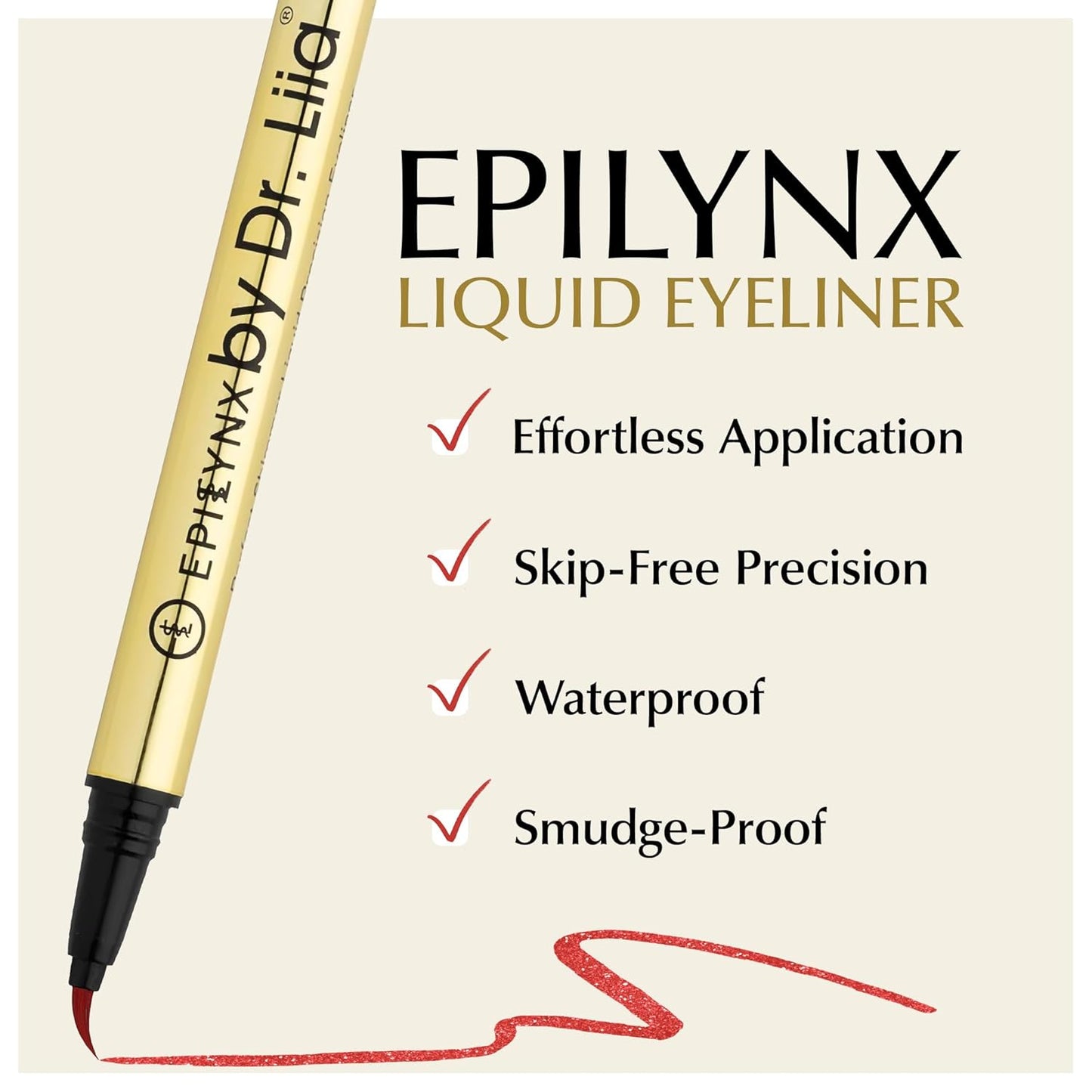 Waterproof Eyeliner - Smudge-Proof Liquid Eyeliner Pen with Precision Tip for Smooth, Long-Lasting Application - Vegan, Hypoallergenic & Gluten-Free Eye Liner - 2mL Shimmer Summer Red