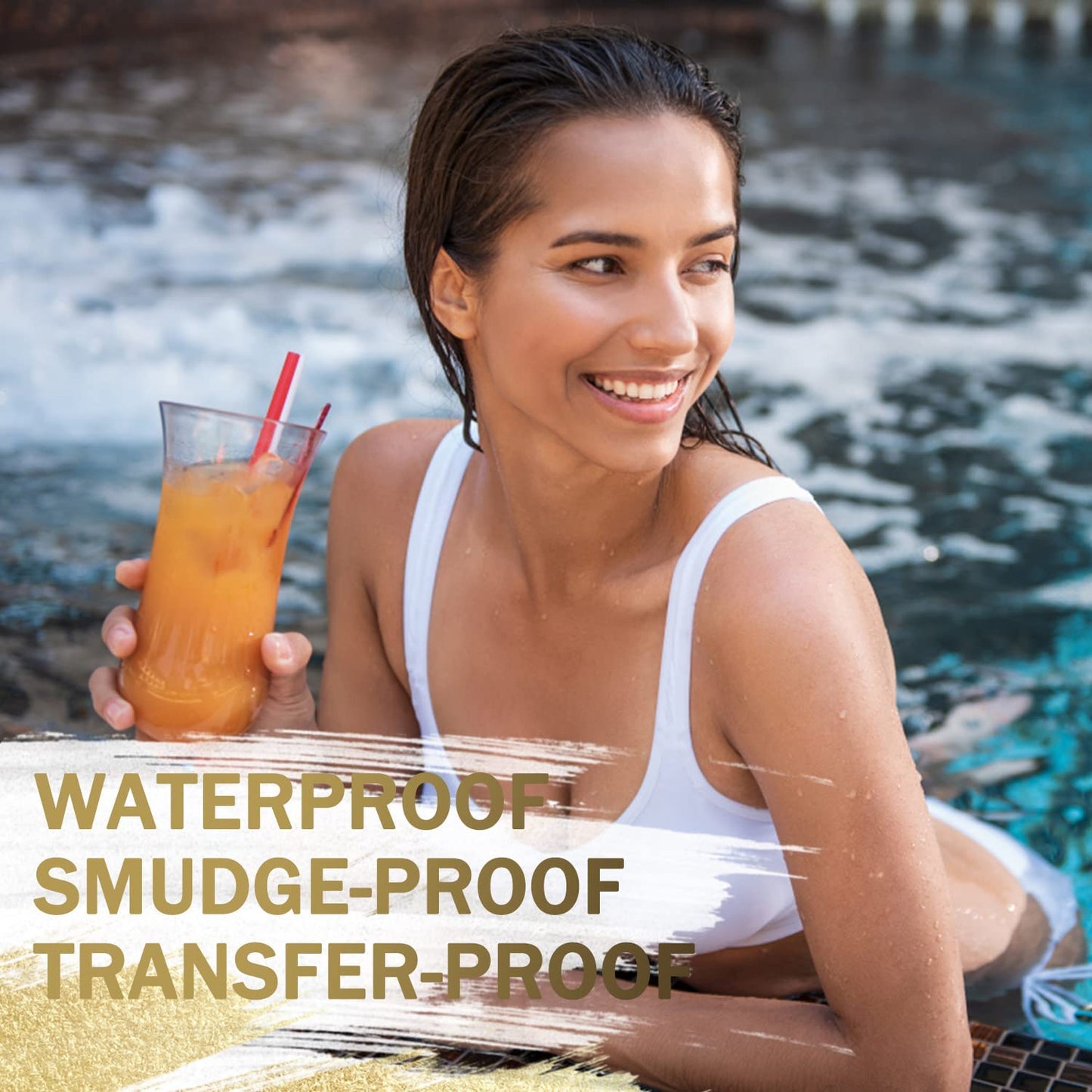 LAVONE Eyebrow Stamp Stencil Kit - Brow Stamp Trio with Waterproof Pencil, Pomade, 20 Stencils, Dual-ended Brush and Sponge Applicator - Ebony