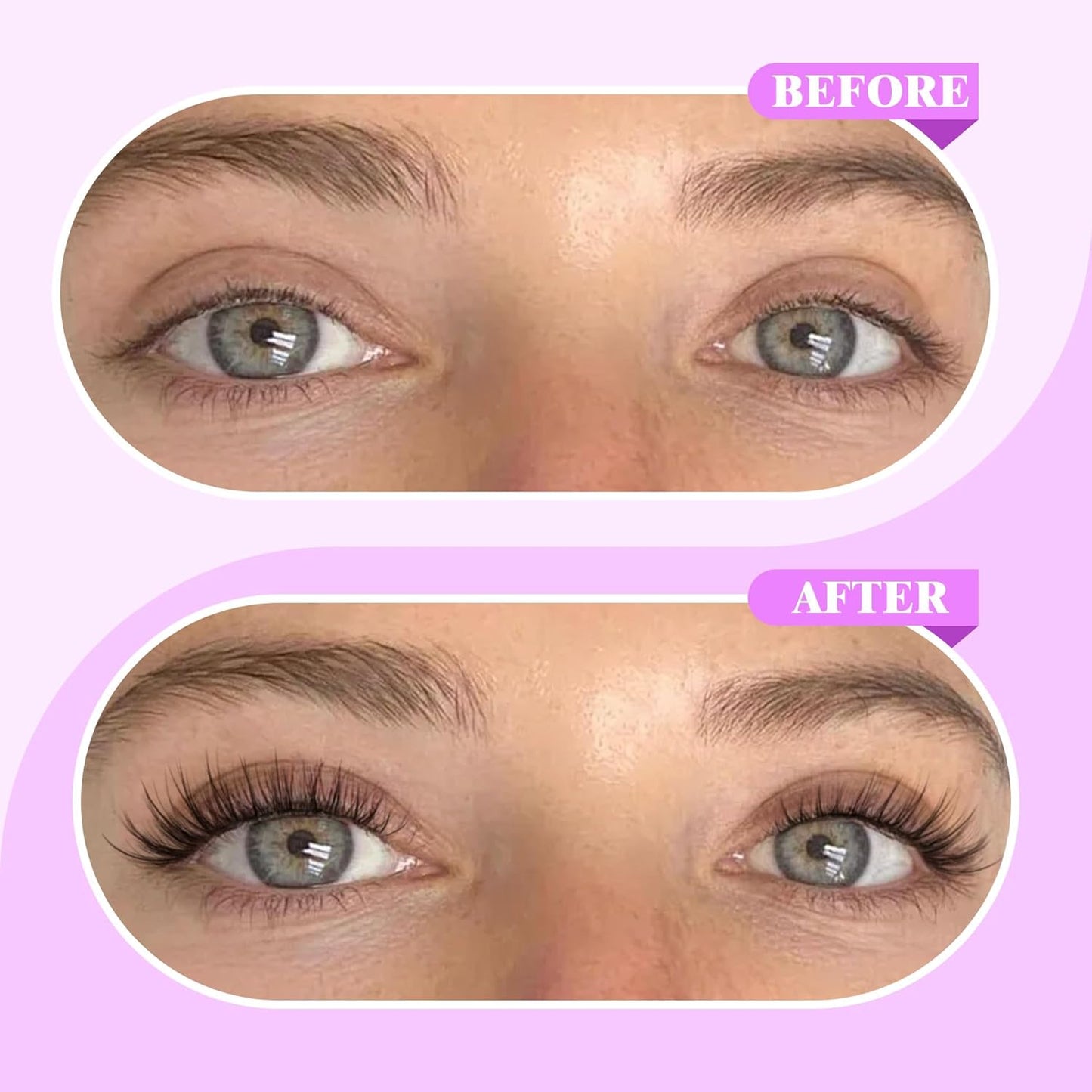 Natural Lash Clusters Kit DIY Lash Extension Kit Wispy Cluster Eyelash Extension 10-16MM C-curly Individual Lashes Kit Lash Bond and Seal by Newcally