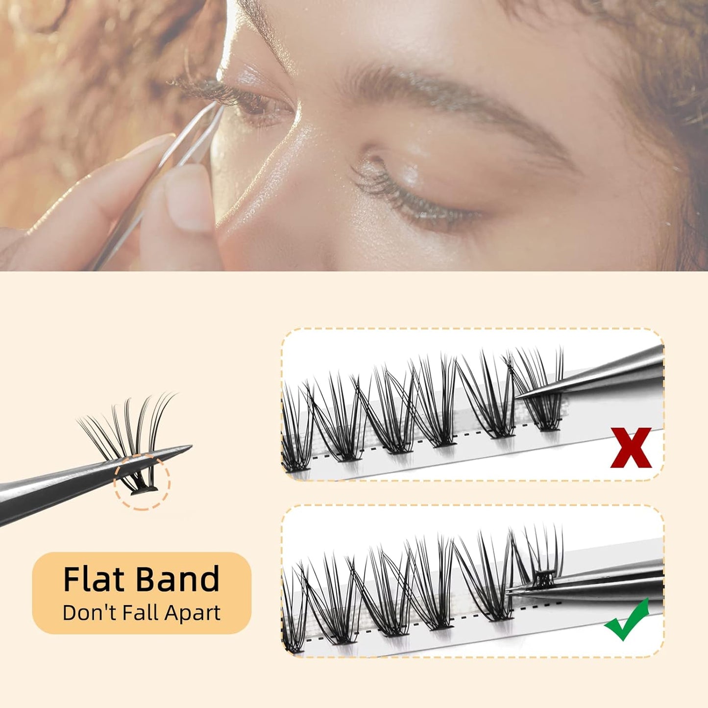 QUEWEL Lash Clusters 240Pcs Cluster Lashes 20D 0.07C Curl 10mm Individual Lashes Soft&Comfortable DIY Eyelash Extension at Home(20D 0.07C 10)