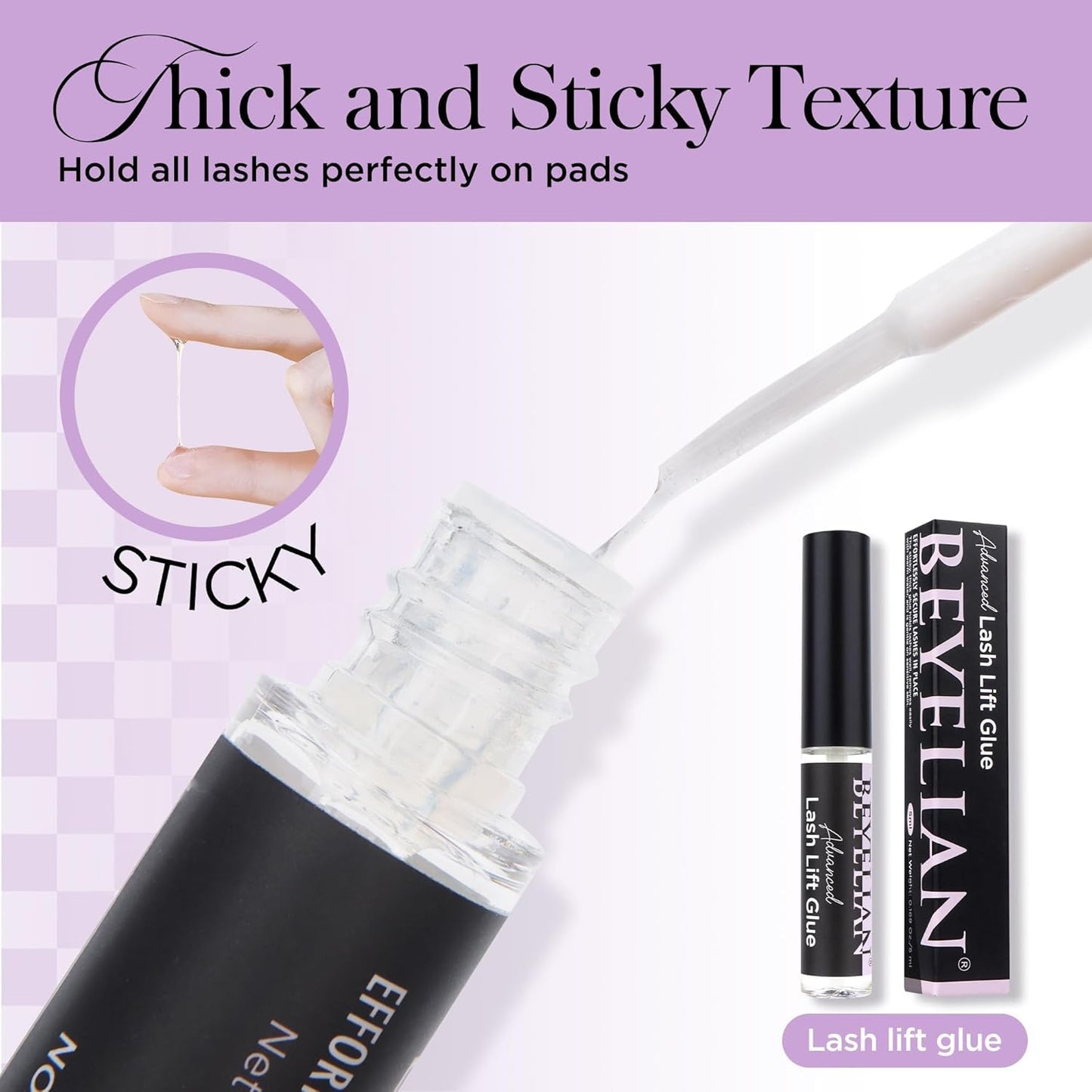 BEYELIAN Lash Lift Glue, Lash Lift Adhesive,Lash Perm Glue Strong Sticky Eyelash Dissolves Quickly in Water, No Irritation and Odorless,5ML