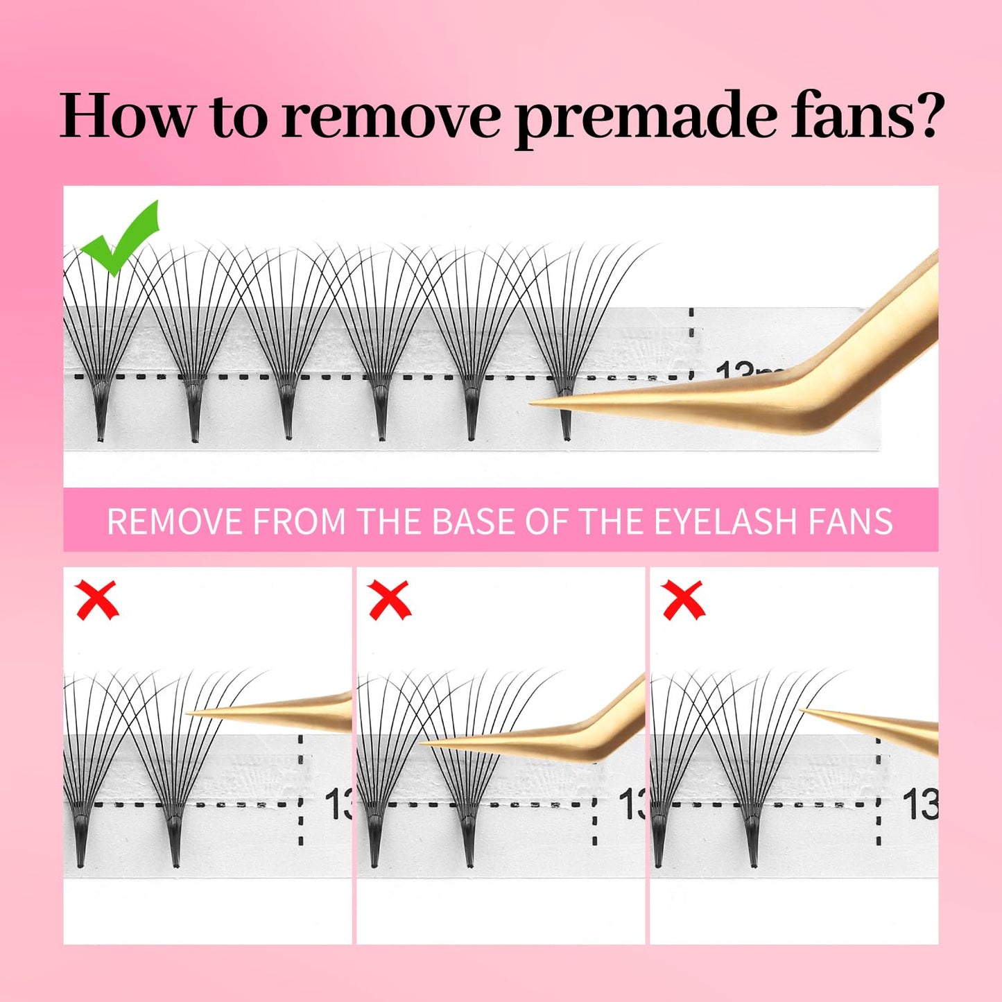 Premade Fans Eyelash Extensions 10D Volume Lash Extensions 0.07 Thickness Eyelash Extension D Curl Premade Lash Fans 13mm Fluffy Soft Handmade Lash Fan(10D-0.07-D,13mm)