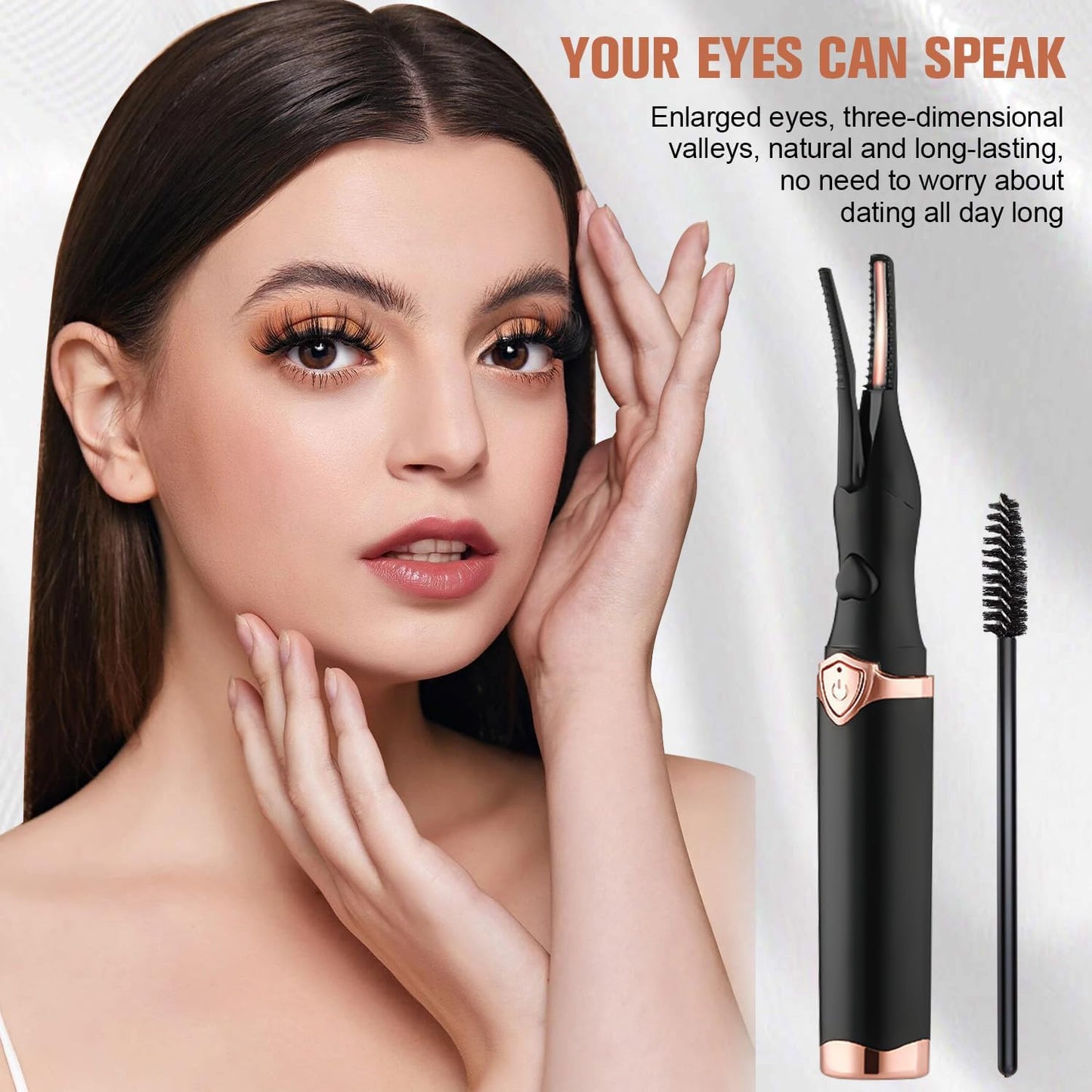 Heated Eyelash Curler, 2 in 1 Clip-Type Design, USB Rechargeable Electric Eyelash Curler, 3 Heat Modes, Natural Curling 24 Hours Long Lasting, Beauty Tools for Women (Black)