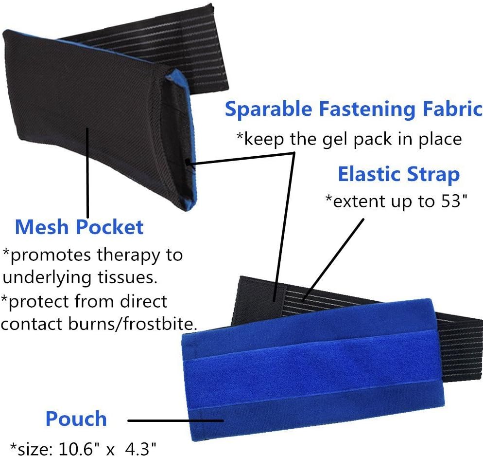 Headache Ice Pack Wrap with Strap, Reusable Gel Ice Pack for Injuries, Hot Cold Pack for Head Neck Knee Arms, 2 Flexible Gel Pack for Headache Relief, Migraine, Fever, Joint Pain, Muscle Soreness