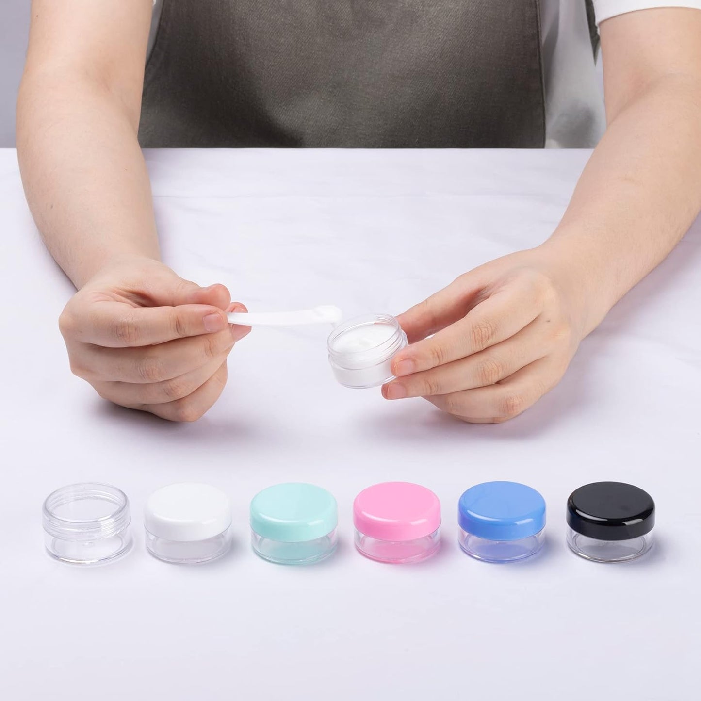 40Pcs 10 Gram Plastic Cosmetic Containers with Lids for Lotion, Creams, Toners, Lip Balms, Makeup Samples Jars BPA free (10g-40pcs, black)