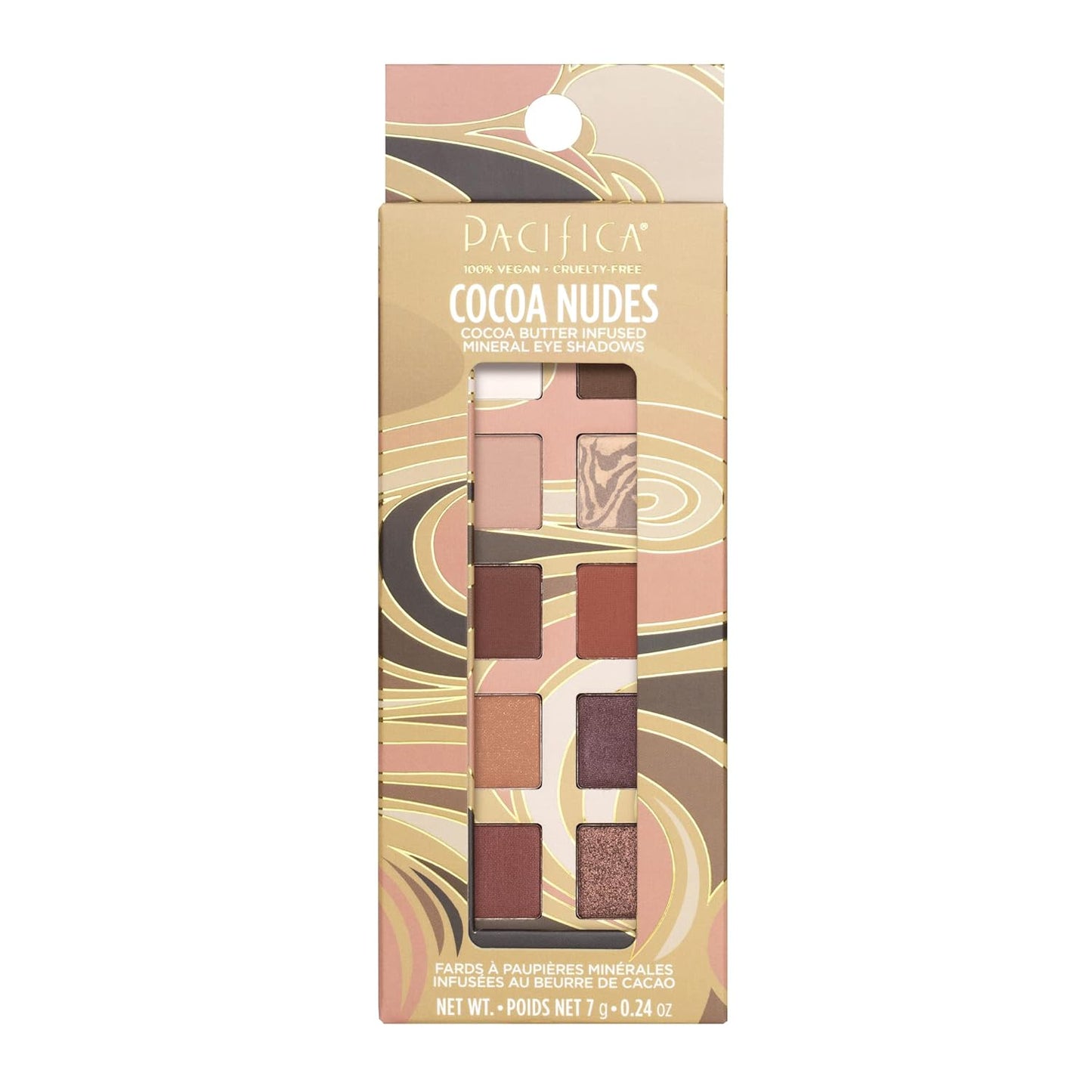 Pacifica Cocoa Nudes Mineral Eyeshadow Palette – 10 Shades Eye Makeup Naked Mineral Eye Shadow - Earth-Tone Rich Chocolate & Praline Neutral Talc-Free Highly Pigmented Cocoa Butter Clean Beauty Vegan