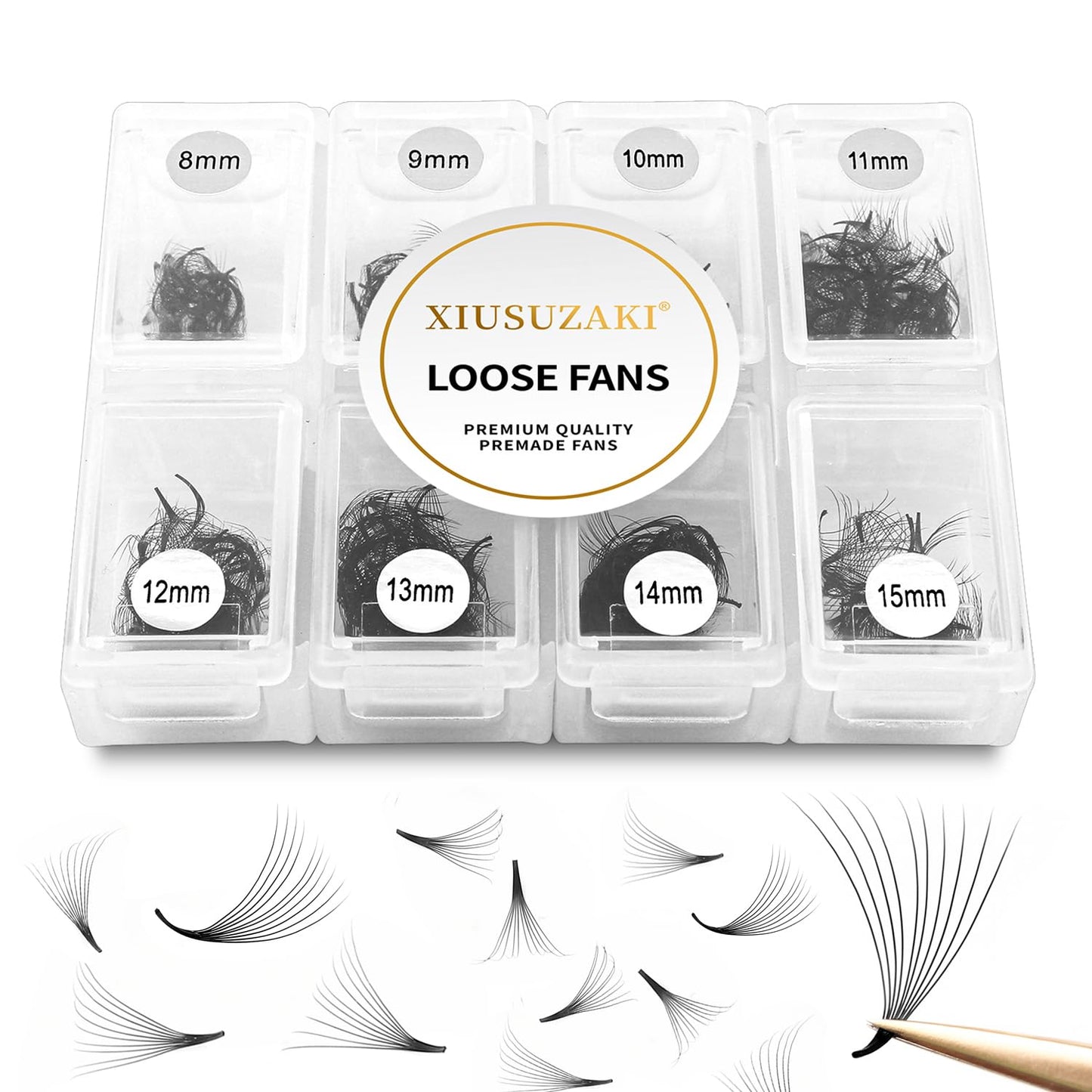 Premade Fans Eyelash Extensions 600 Fans 12D Volume Lash Extensions 0.05 Thickness Eyelash Extension D Curl Premade Lash Fans Mix 8-15mm Fluffy Soft Handmade Loose Fan(600Fans-12D-0.05-D,8-15mm)