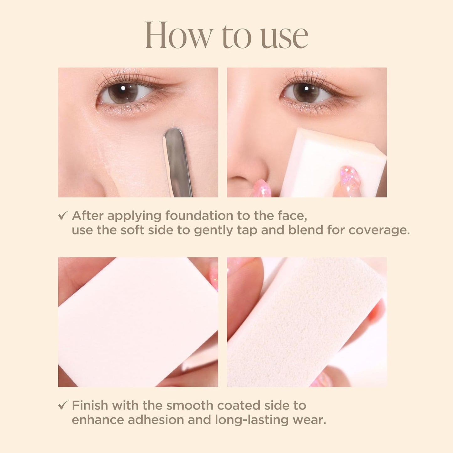 Piccasso Latex Square Makeup Sponges 6P – High Elastic Face Sponges for Foundation, Soft Square Sponges for Makeup, Perfect for Detailed Coverage & Smooth, Seamless Application