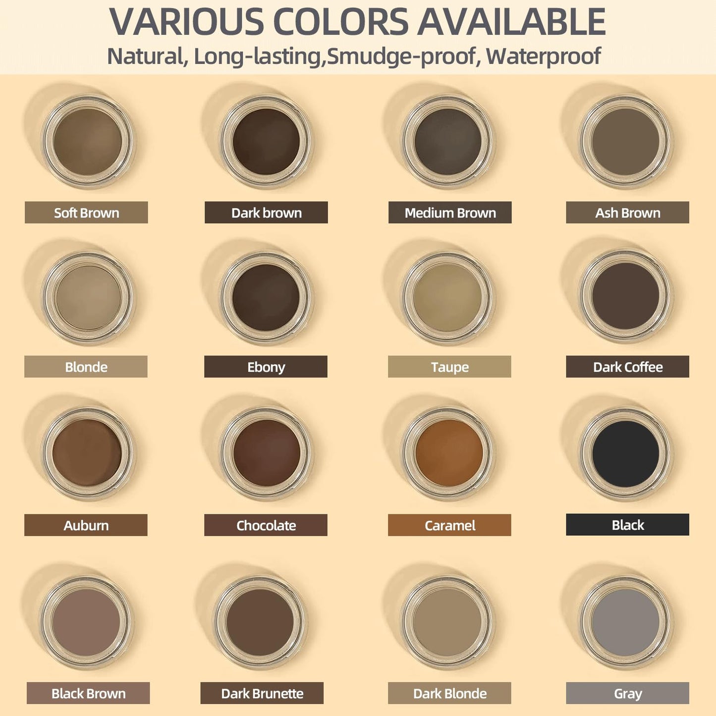 Eyebrow Pomade - Waterproof Brow Pomade for Long-lasting Results,Smudge Proof and Sweat Resistant Formula,Natural Eyebrow Makeup for All Skin Types and Tones - Taupe