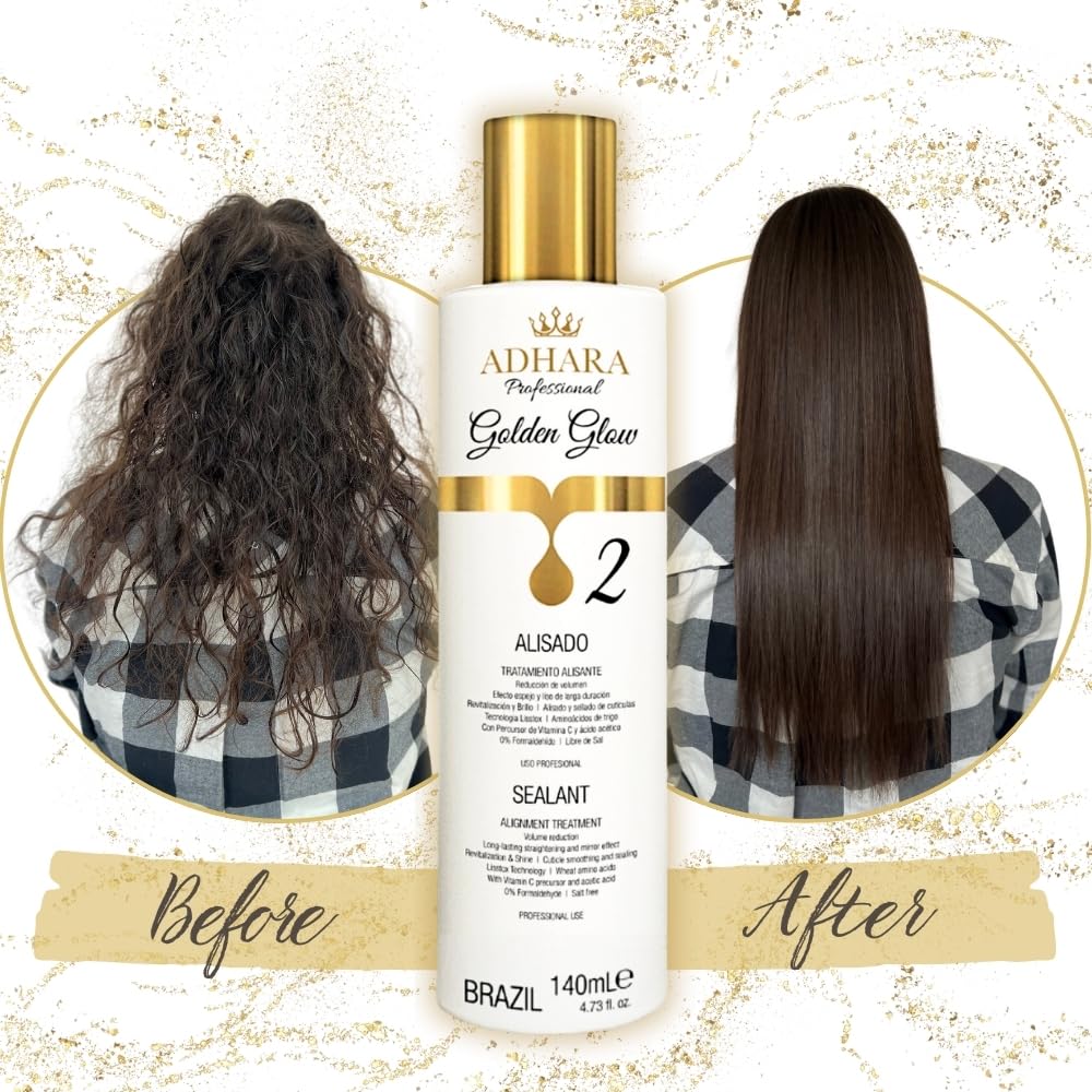Brazilian Keratin Hair Straightening Kit | Salon-Quality Smoothing System | Permanent Treatment for Smooth, Frizz-Free Hair | At-Home Use | Enough for 2-3 Full Treatments