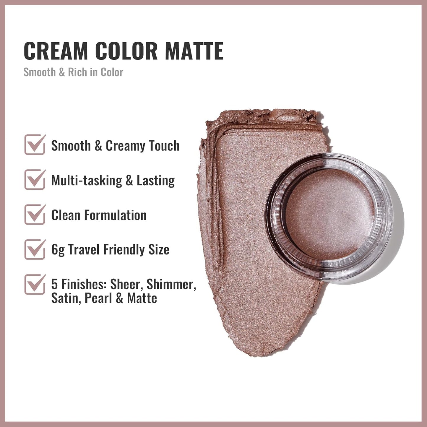 Oulac Matte Eyeshadow 3-in-1 Eyeshadow Eye Primer&Eyeliner Highly Pigmented Waterproof Smudge-proof Long Lasting Wear Smooth&Blendable Formula for Natural Look,Vegan & Cruelty-Free,CM03