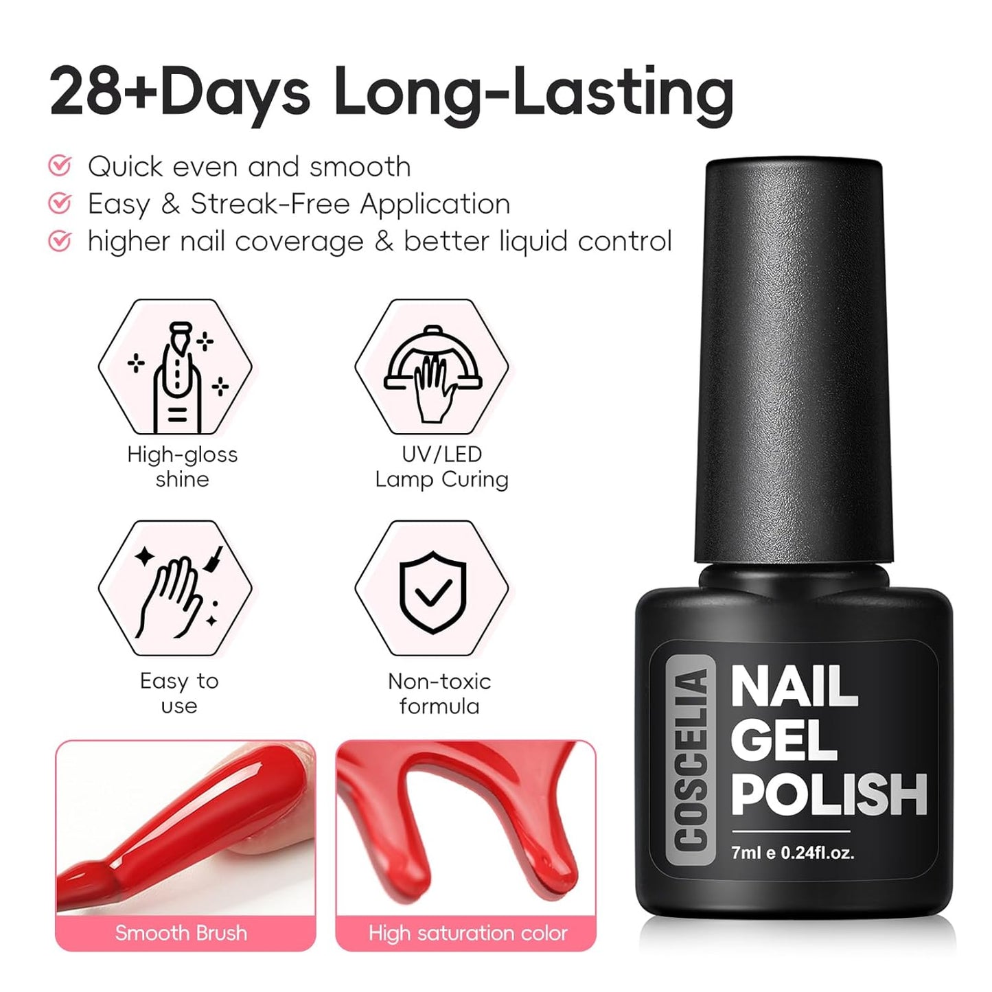 60PCS Gel Nail Polish Starter Kit, 7ml 55 Colors gel polish with 5pcs Top Base Coat Pink White Red Nude Green Blue Glitter Fall Colors Nail Polish Set Manicure Nail Art Kit DIY Gifts for Women