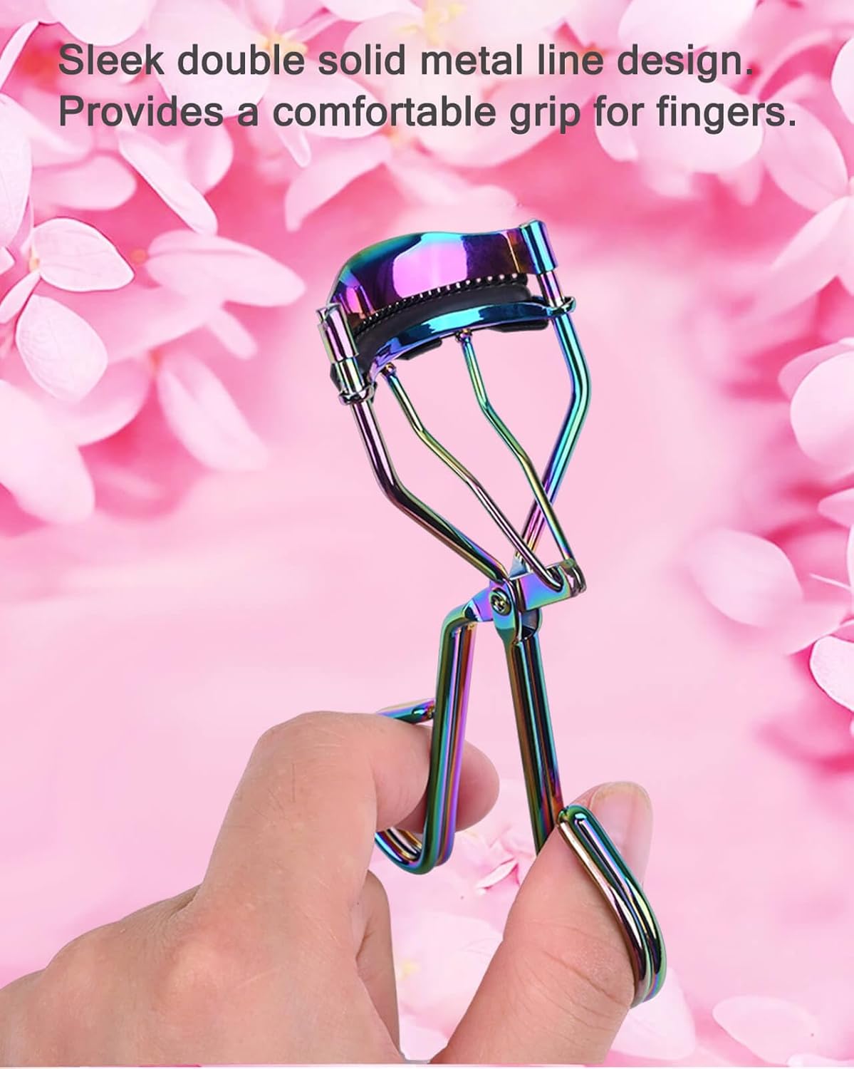 Eyelash Curlers with Comb IMMER LIEBEN Fashion Cute Eye Lash Curler with 3 Combs, 3 Refill, 10 Seconds for Long-Lasting Curl Colorful