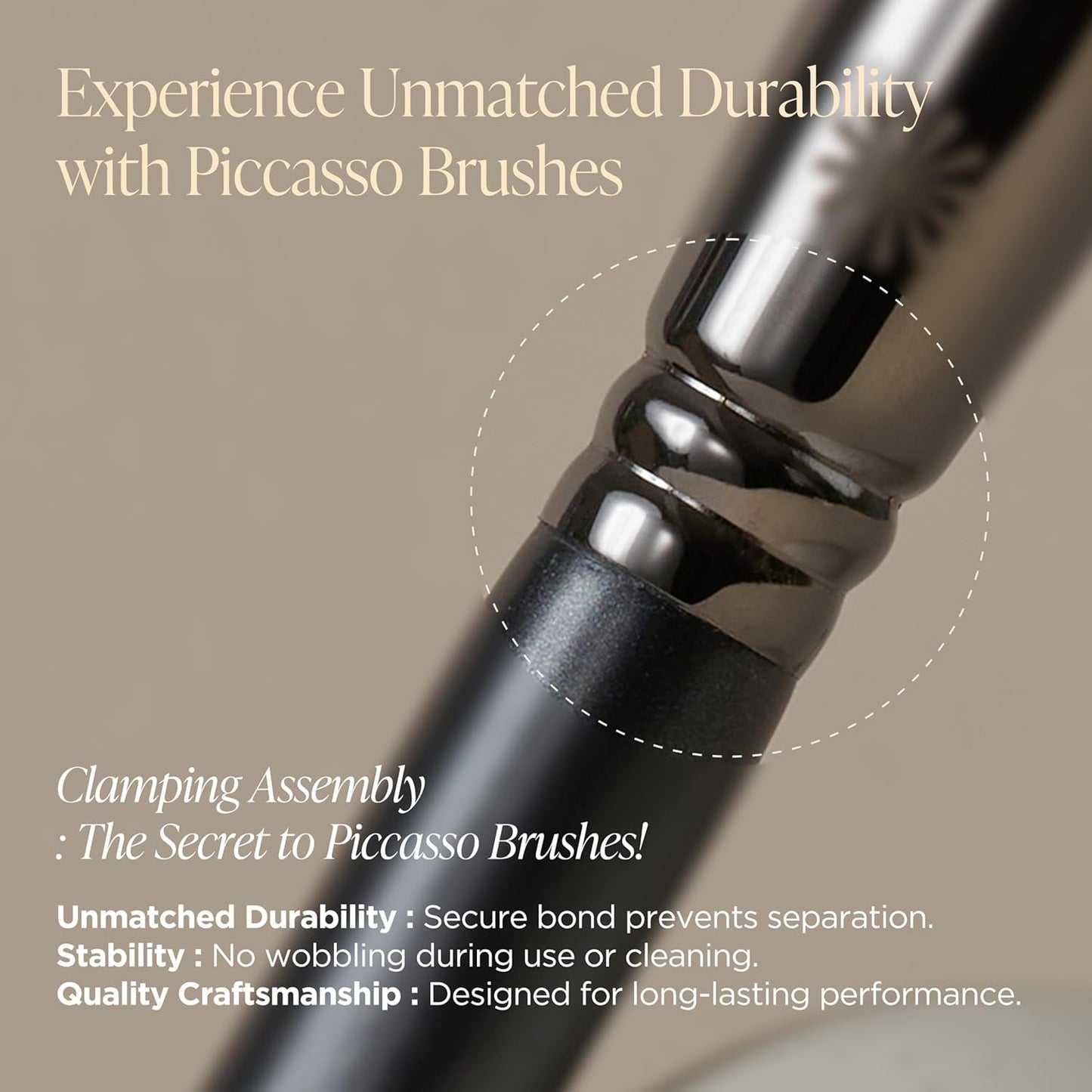 Piccasso 133 Fixing Powder Brush – Soft Synthetic Bristles for Setting Powder, Smooth and Flawless Face Makeup, Gentle Coverage for Pores and Texture, Korean Professional Makeup Brush for Daily Use