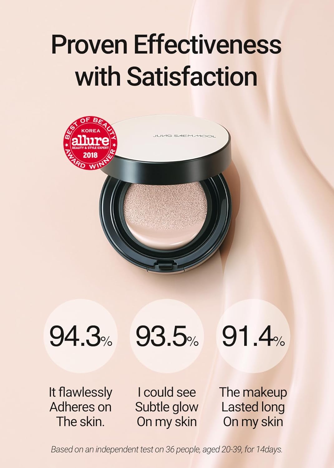 [JUNGSAEMMOOL OFFICIAL] Essential Skin Nuder Cushion (Fair) | Refill Included | Natural Finish | Buildable Coverage | Makeup Artist Brand | Cream Foundation