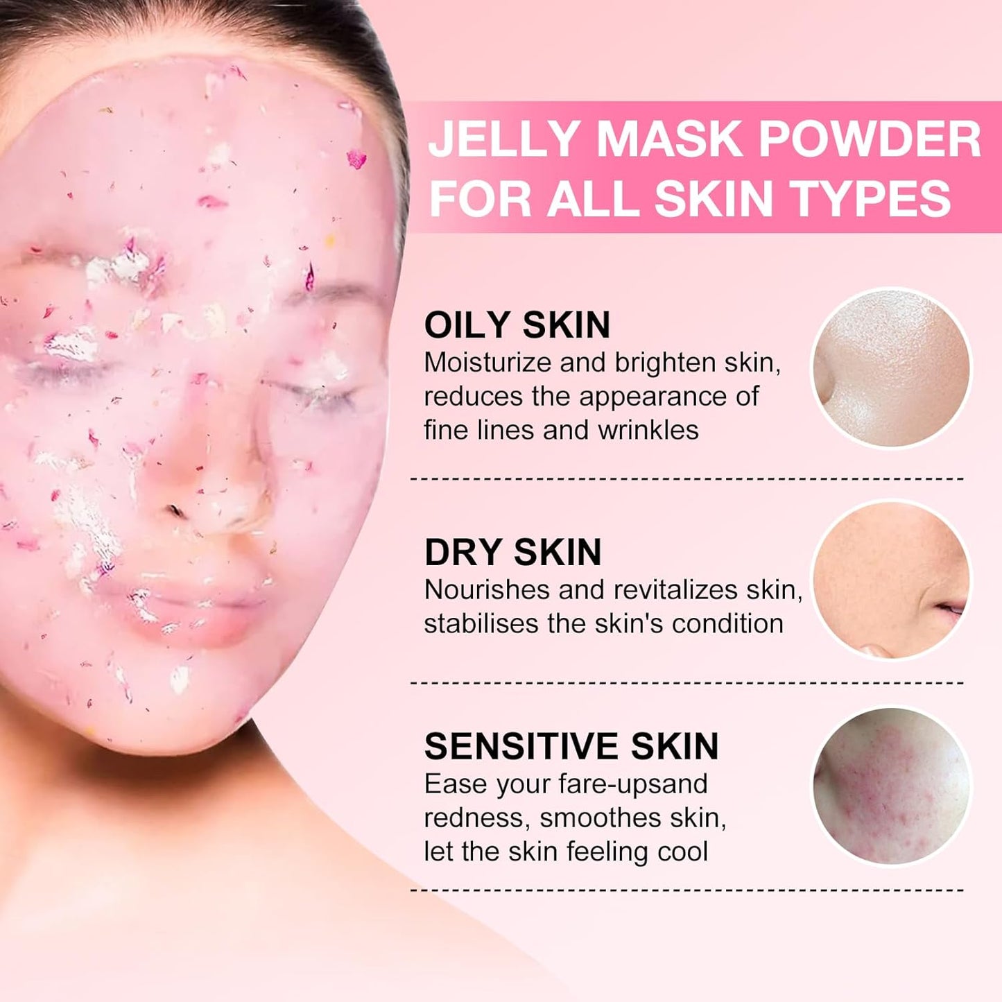 Jelly Mask for Facials Professional, Hydrating & Moisturizing Peel-Off Natural Gel Face Mask SkinCare, Professional Spa Use Jelly Face Masks, Deep Hydration & Glow 23 Fl Oz (6 Jar)