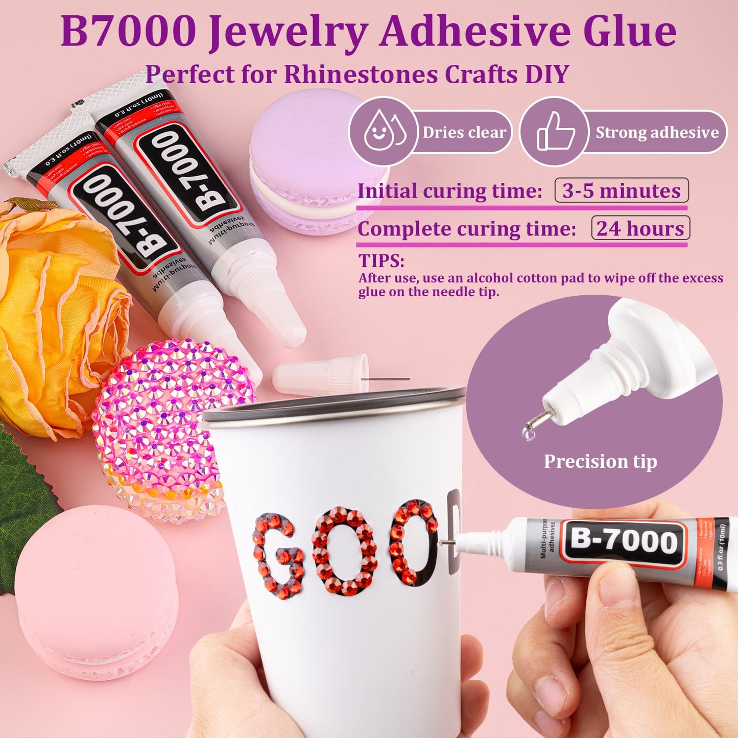 30000Pcs Resin Rhinestones for Bedazzling with Tweezers, Red Rhinestones for Crafting with B7000 Jewelry Glue for DIY Crafts Clothing Tumblers Shoes Fabric Nail Art
