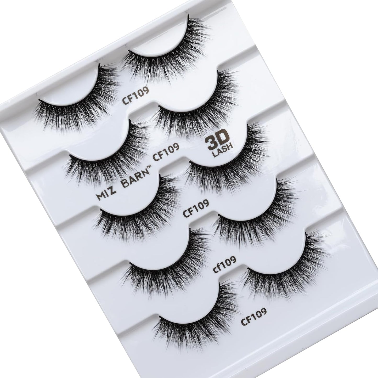 Miz Barn Lashes 5 Pairs Cat Eyes Wispy Lightweight Natural 3D Cashmere Soft Long Extension Eyelashes Pack Handmade Luxurious Volume Fluffy False Eyelashes (CF109)